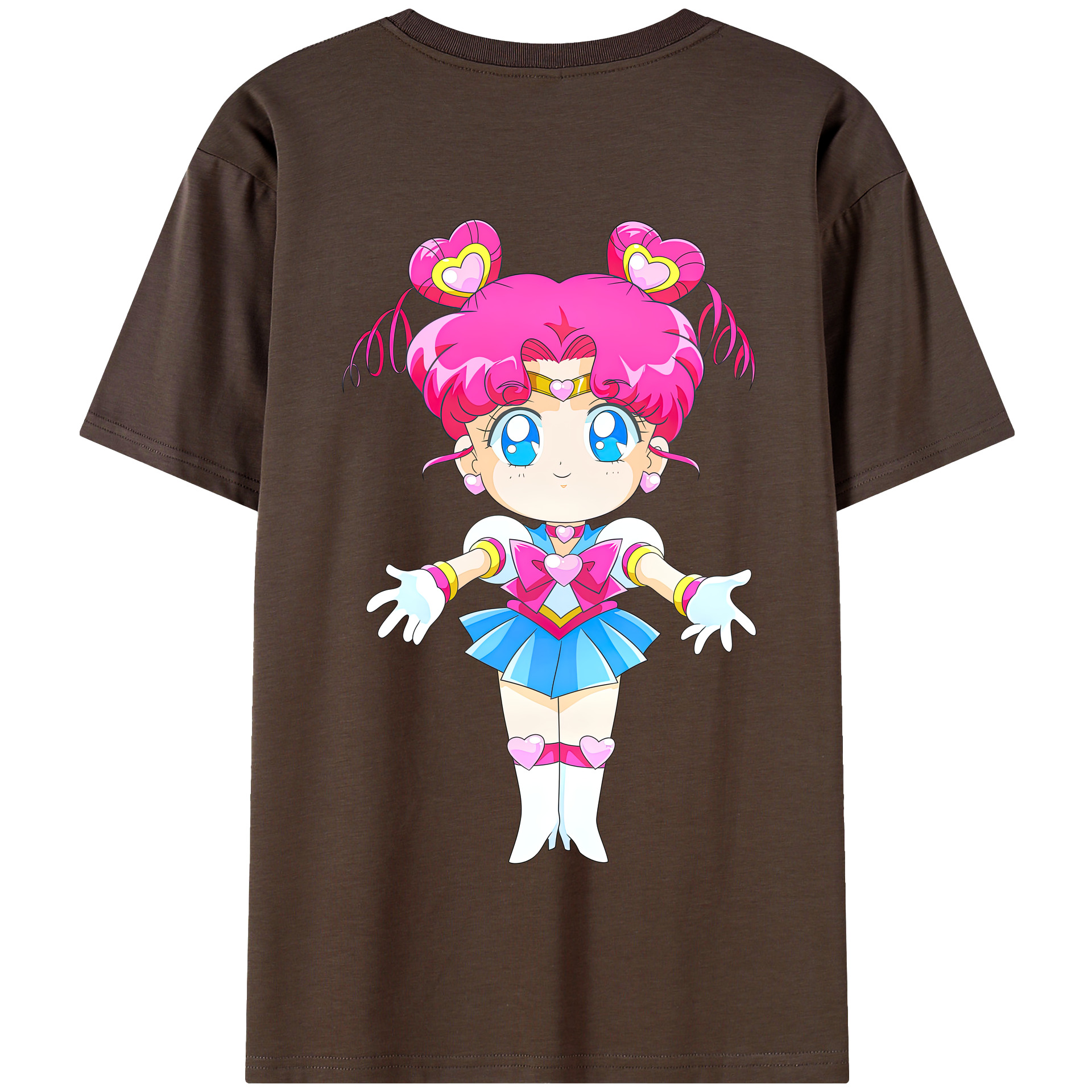 （画像用） 美少女戦士セーラームーン ちびうさ Sailor Moon Chibiusa Tsukino Usagi Small Lady Serenity 綿100％半袖Tシャツ（背面プリント）