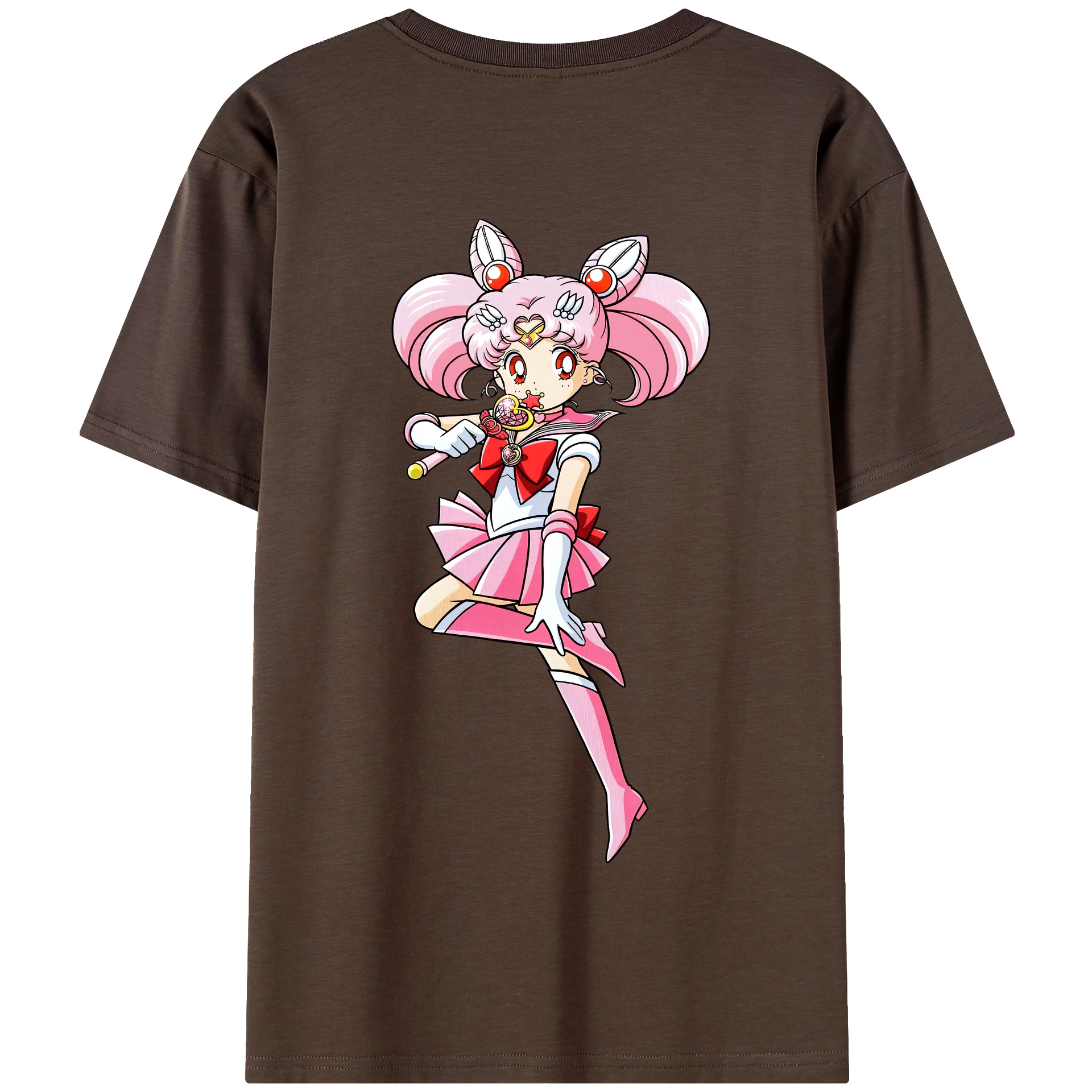 （画像用） 美少女戦士セーラームーン ちびうさ Sailor Moon Chibiusa Tsukino Usagi Small Lady Serenity 綿100％半袖Tシャツ（背面プリント）