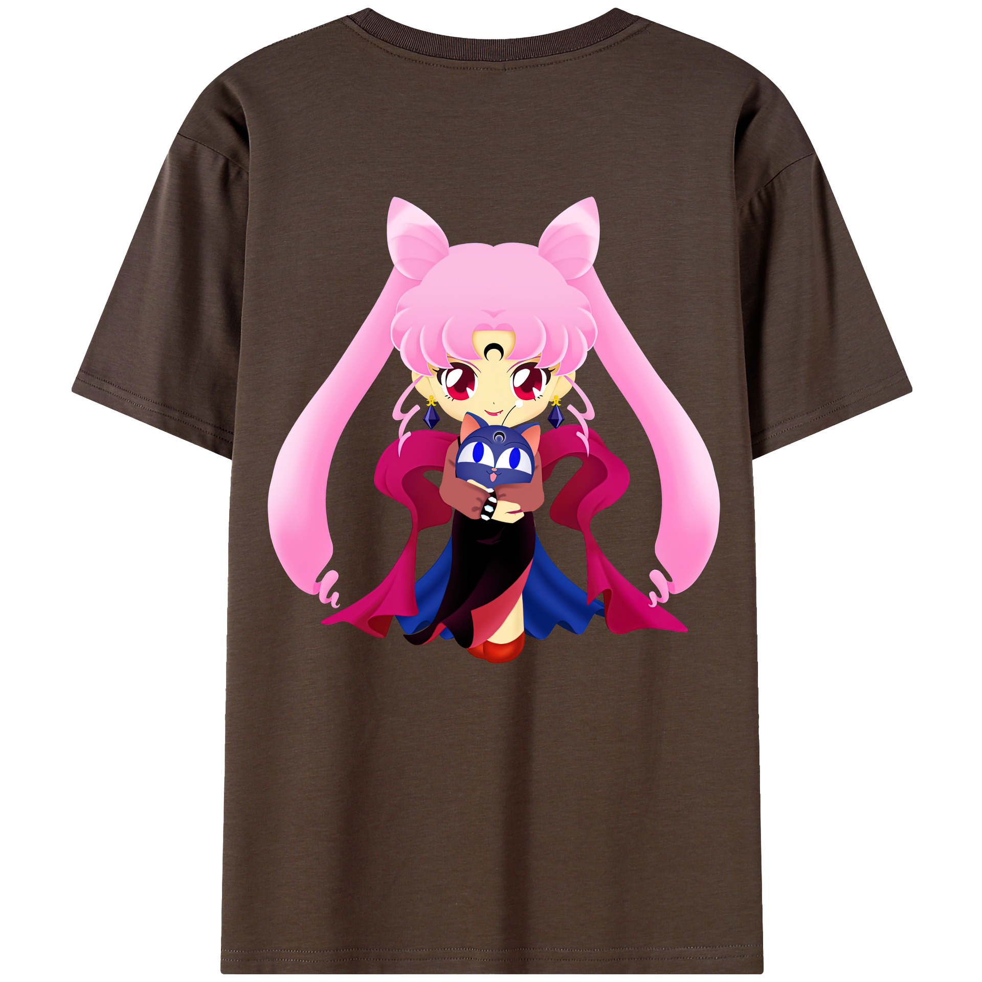 （画像用） 美少女戦士セーラームーン ちびうさ Sailor Moon Chibiusa Tsukino Usagi Small Lady Serenity 綿100％半袖Tシャツ（背面プリント）