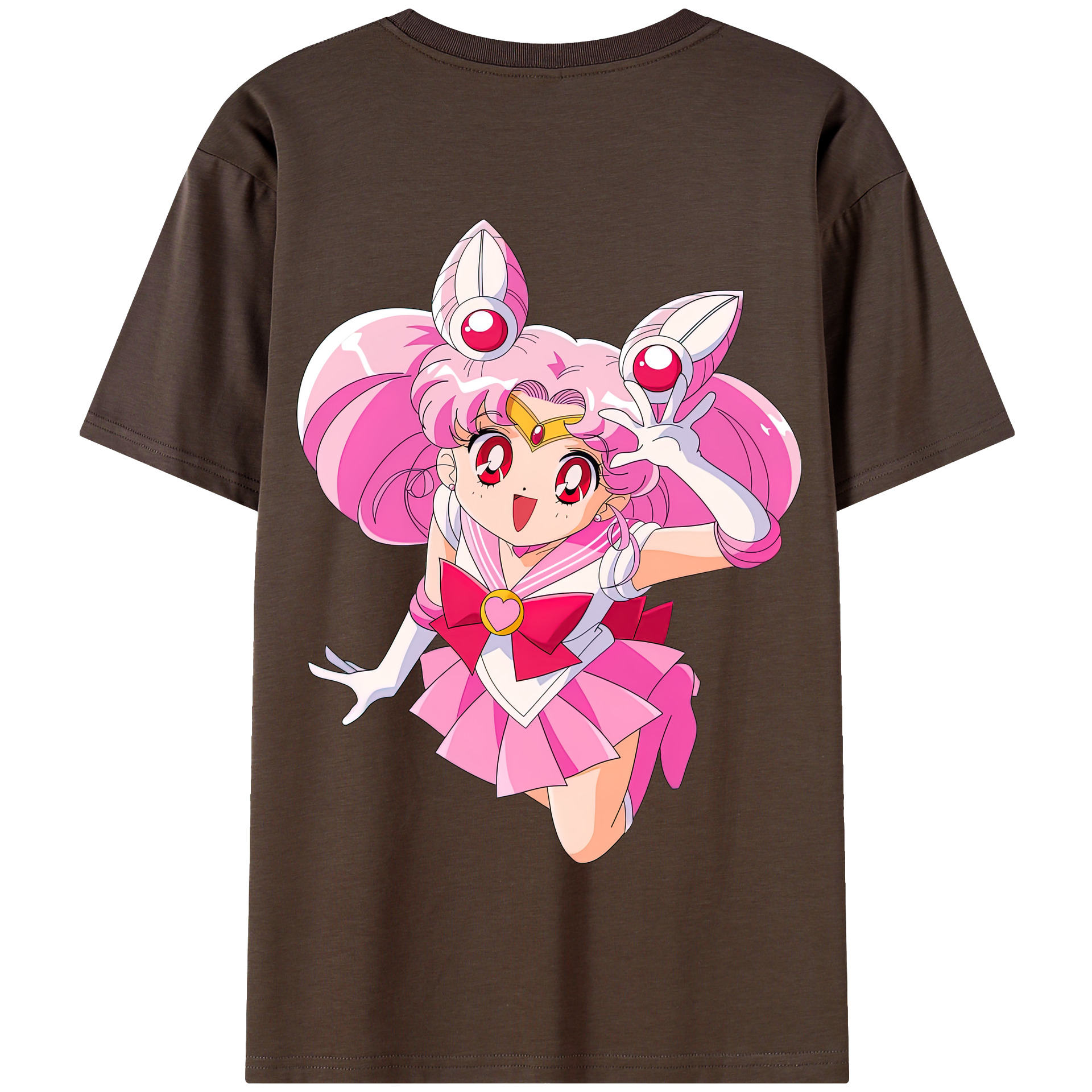 （画像用） 美少女戦士セーラームーン ちびうさ Sailor Moon Chibiusa Tsukino Usagi Small Lady Serenity 綿100％半袖Tシャツ（背面プリント）