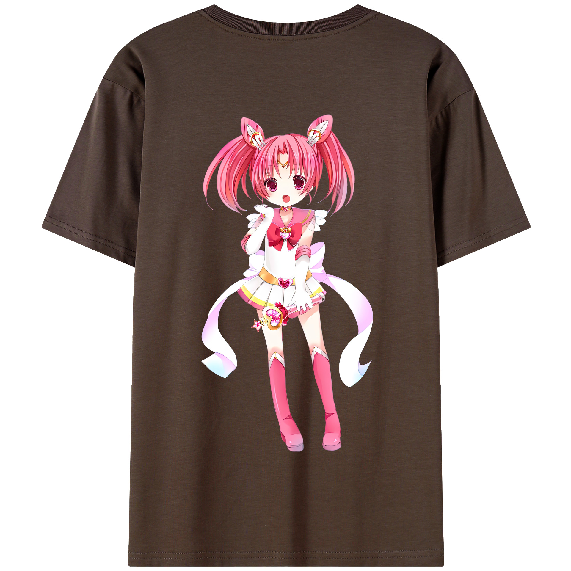 （画像用） 美少女戦士セーラームーン ちびうさ Sailor Moon Chibiusa Tsukino Usagi Small Lady Serenity 綿100％半袖Tシャツ（背面プリント）