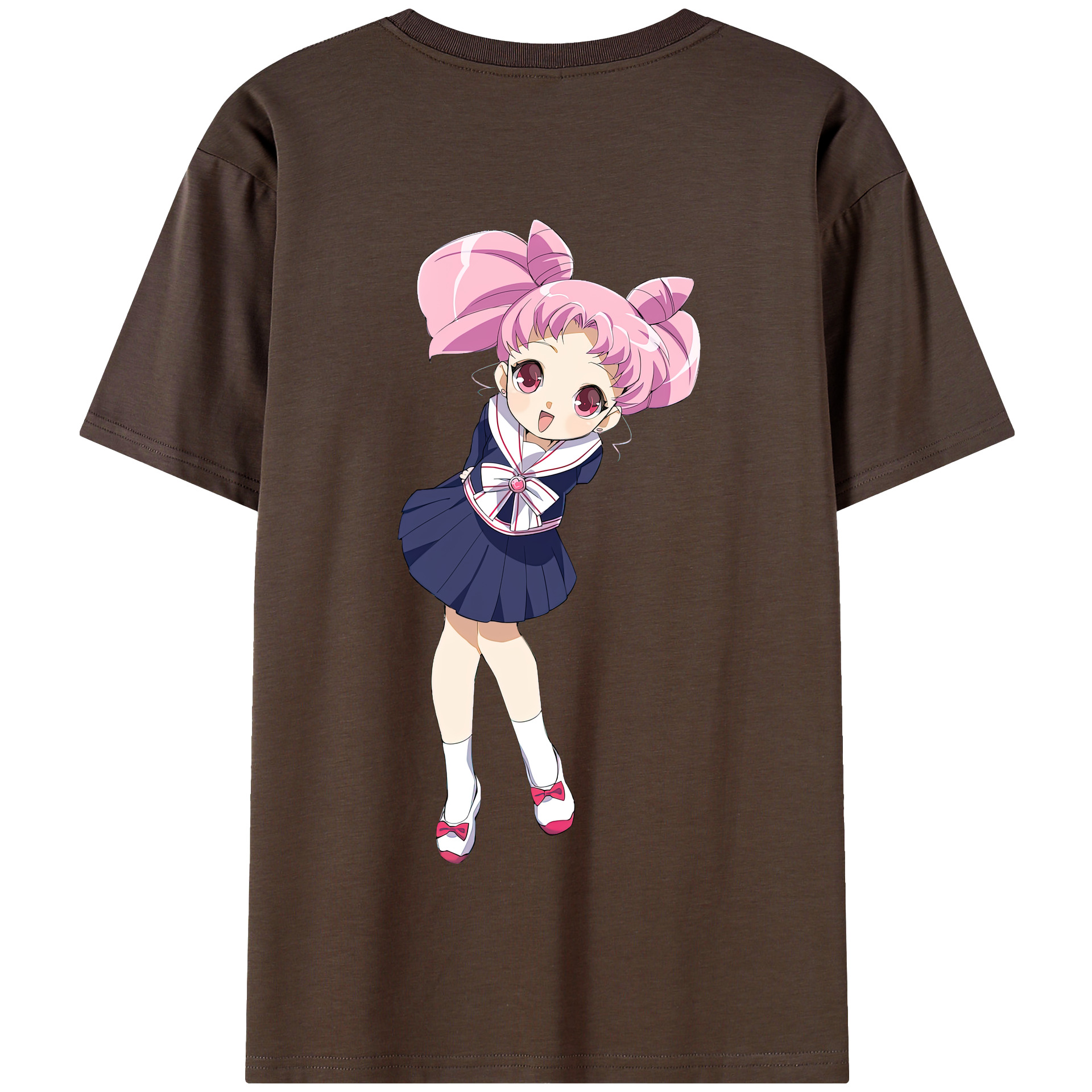 （画像用） 美少女戦士セーラームーン ちびうさ Sailor Moon Chibiusa Tsukino Usagi Small Lady Serenity 綿100％半袖Tシャツ（背面プリント）