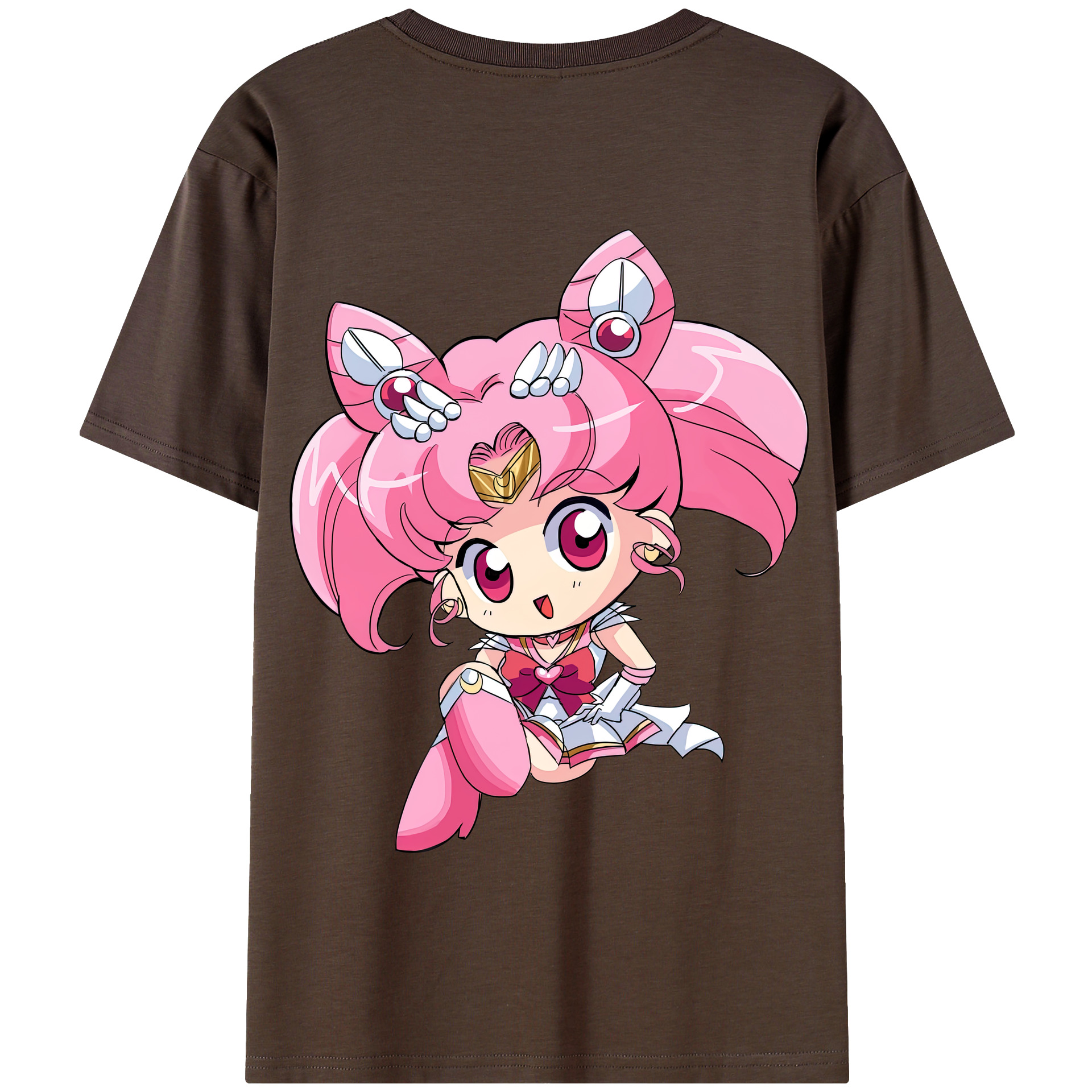 （画像用） 美少女戦士セーラームーン ちびうさ Sailor Moon Chibiusa Tsukino Usagi Small Lady Serenity 綿100％半袖Tシャツ（背面プリント）