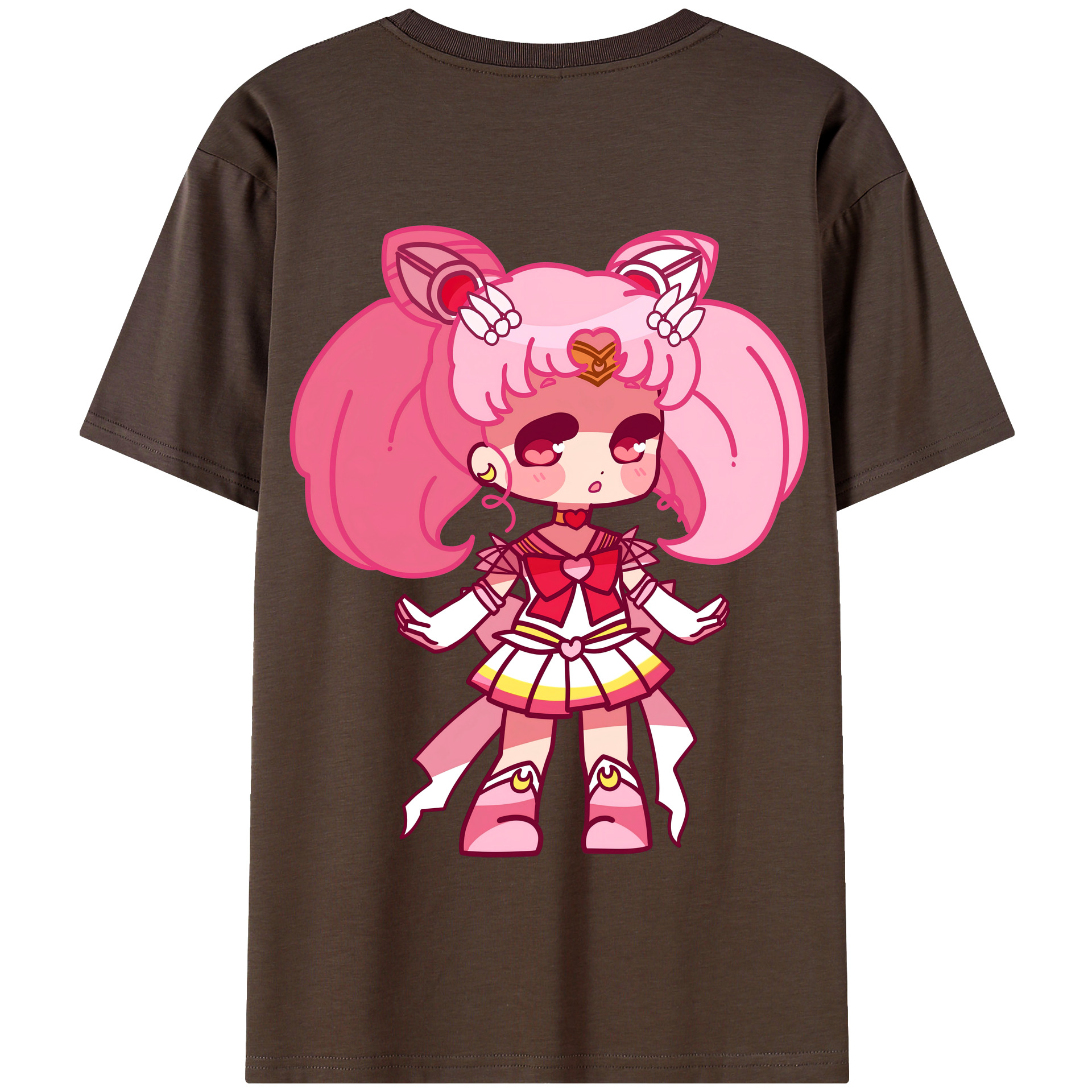 （画像用） 美少女戦士セーラームーン ちびうさ Sailor Moon Chibiusa Tsukino Usagi Small Lady Serenity 綿100％半袖Tシャツ（背面プリント）