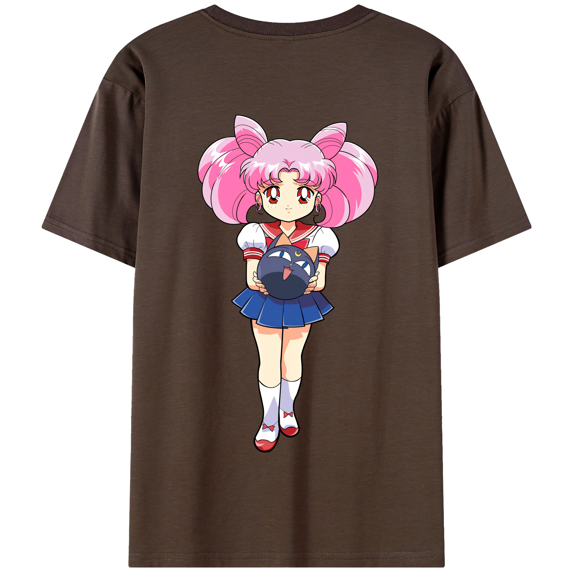 （画像用） 美少女戦士セーラームーン ちびうさ Sailor Moon Chibiusa Tsukino Usagi Small Lady Serenity 綿100％半袖Tシャツ（背面プリント）
