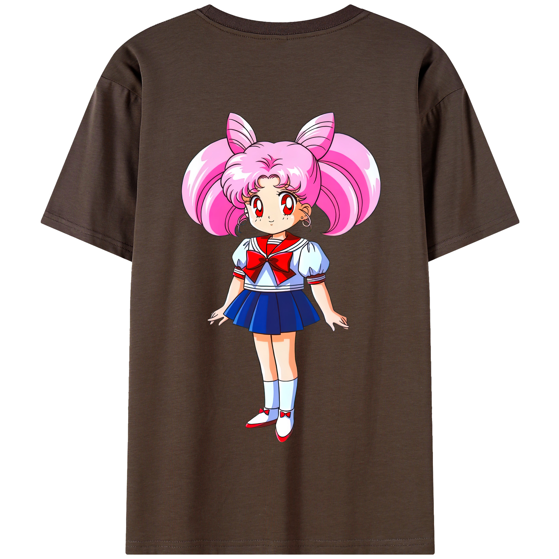 （画像用） 美少女戦士セーラームーン ちびうさ Sailor Moon Chibiusa Tsukino Usagi Small Lady Serenity 綿100％半袖Tシャツ（背面プリント）