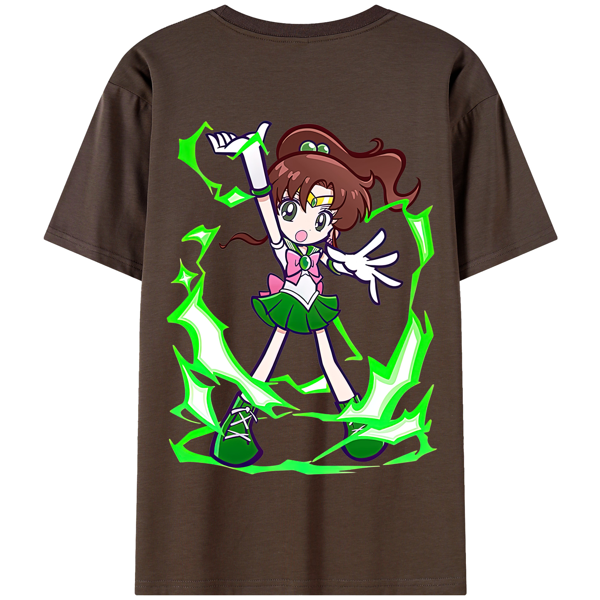 （画像用） 美少女戦士セーラームーン 木野 まこと きの まこと Sailor Moon Kino Makoto （セーラージュピター；Sailor Jupiter） 綿100％半袖Tシャツ（背面プリント）