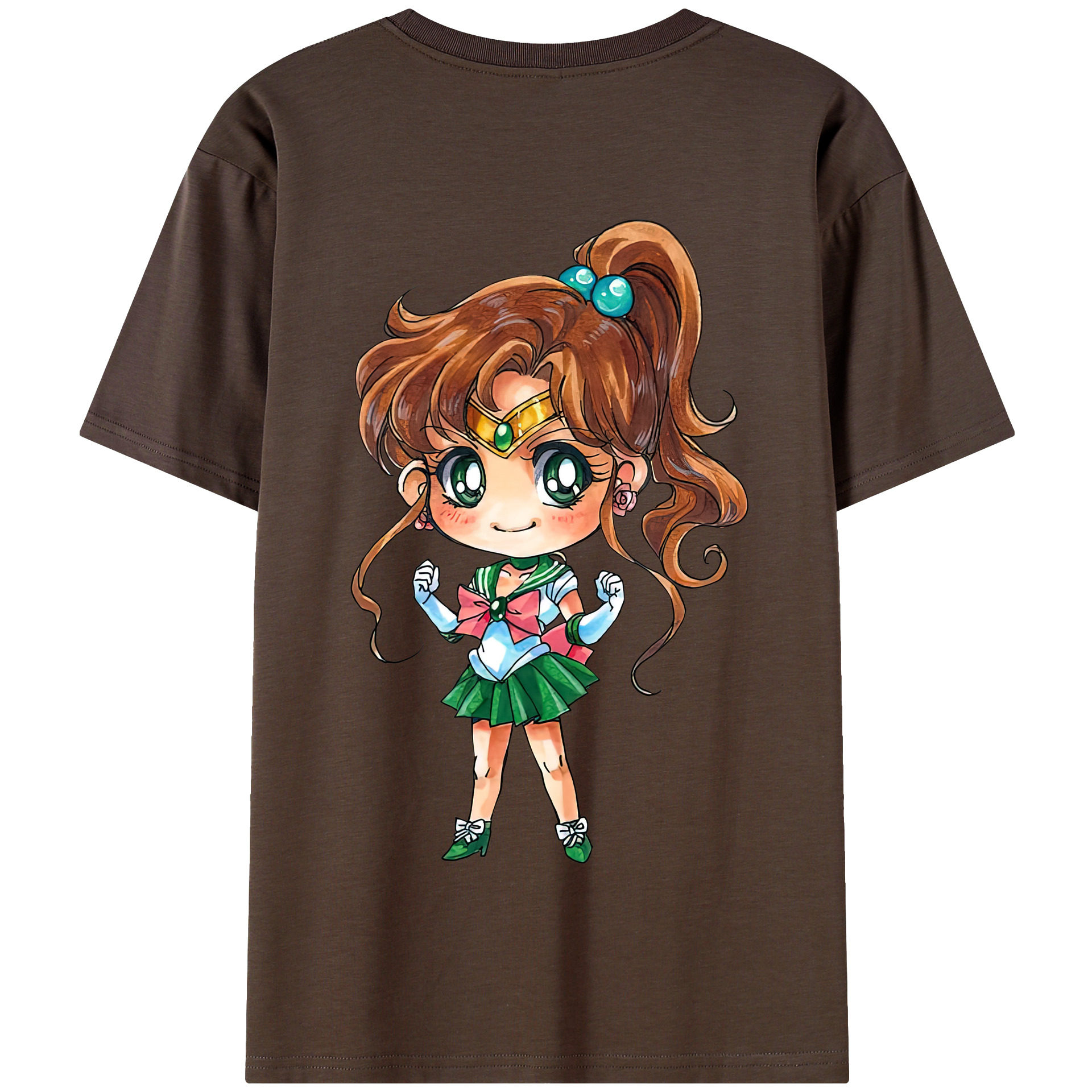 （画像用） 美少女戦士セーラームーン 木野 まこと きの まこと Sailor Moon Kino Makoto （セーラージュピター；Sailor Jupiter） 綿100％半袖Tシャツ（背面プリント）