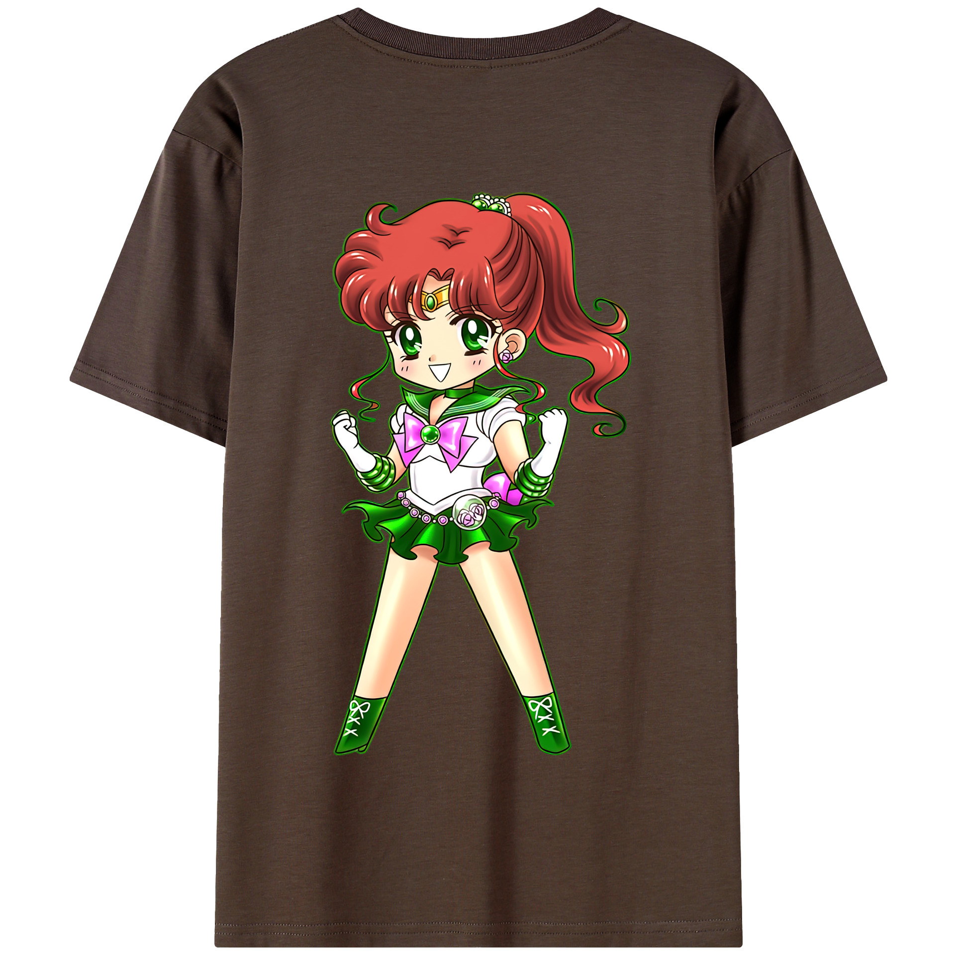 （画像用） 美少女戦士セーラームーン 木野 まこと きの まこと Sailor Moon Kino Makoto （セーラージュピター；Sailor Jupiter） 綿100％半袖Tシャツ（背面プリント）