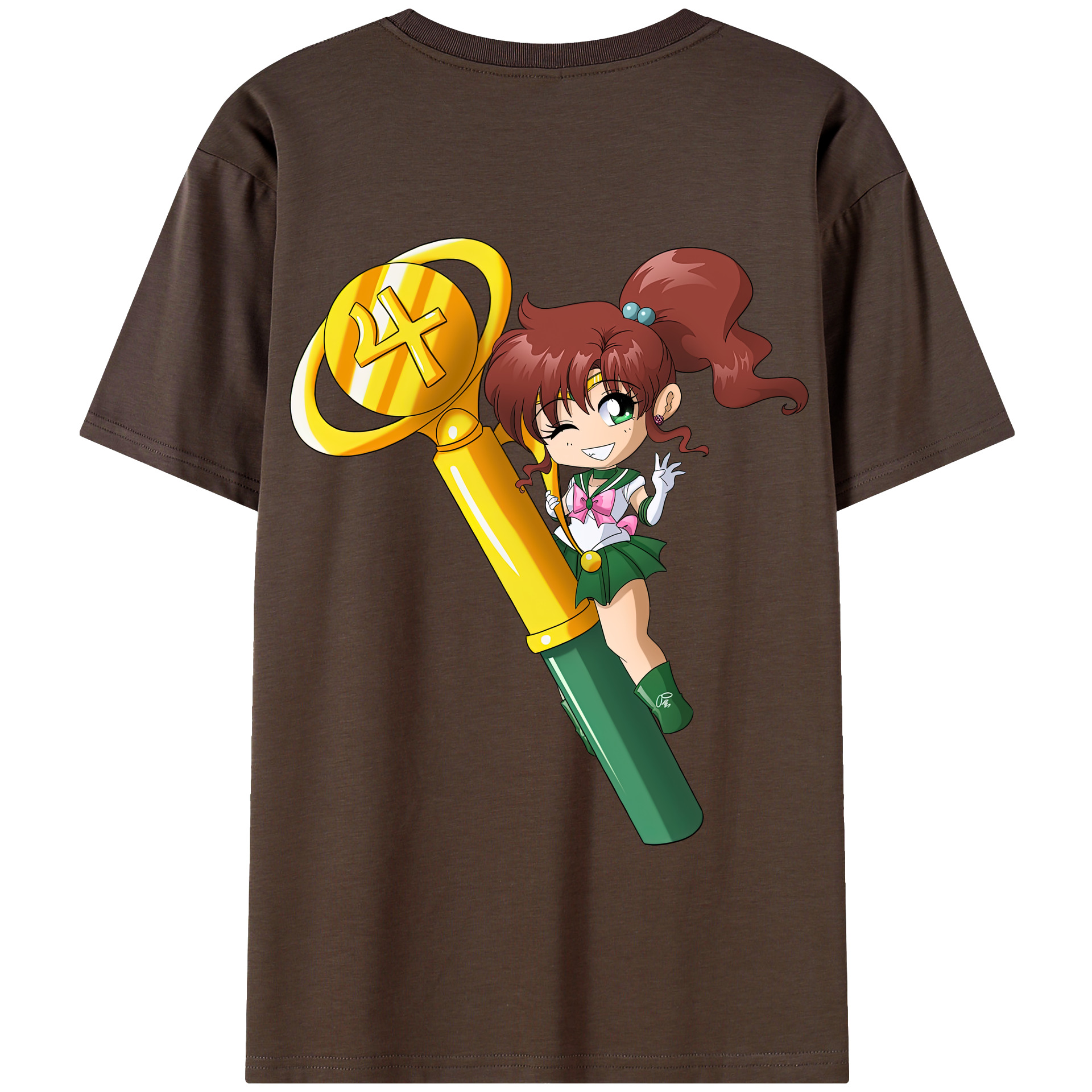 （画像用） 美少女戦士セーラームーン 木野 まこと きの まこと Sailor Moon Kino Makoto （セーラージュピター；Sailor Jupiter） 綿100％半袖Tシャツ（背面プリント）