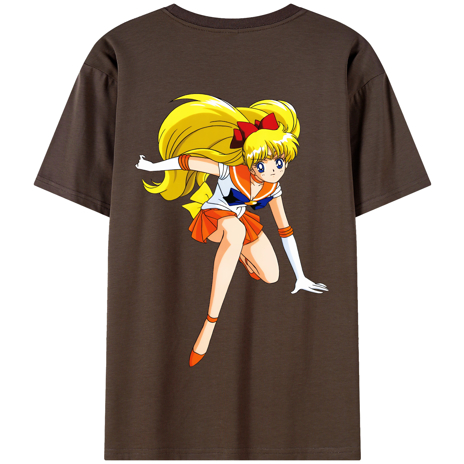 （画像用） 美少女戦士セーラームーン 愛野 美奈子 あいの みなこ Sailor Moon Aino Minako 綿100％半袖Tシャツ（背面プリント）