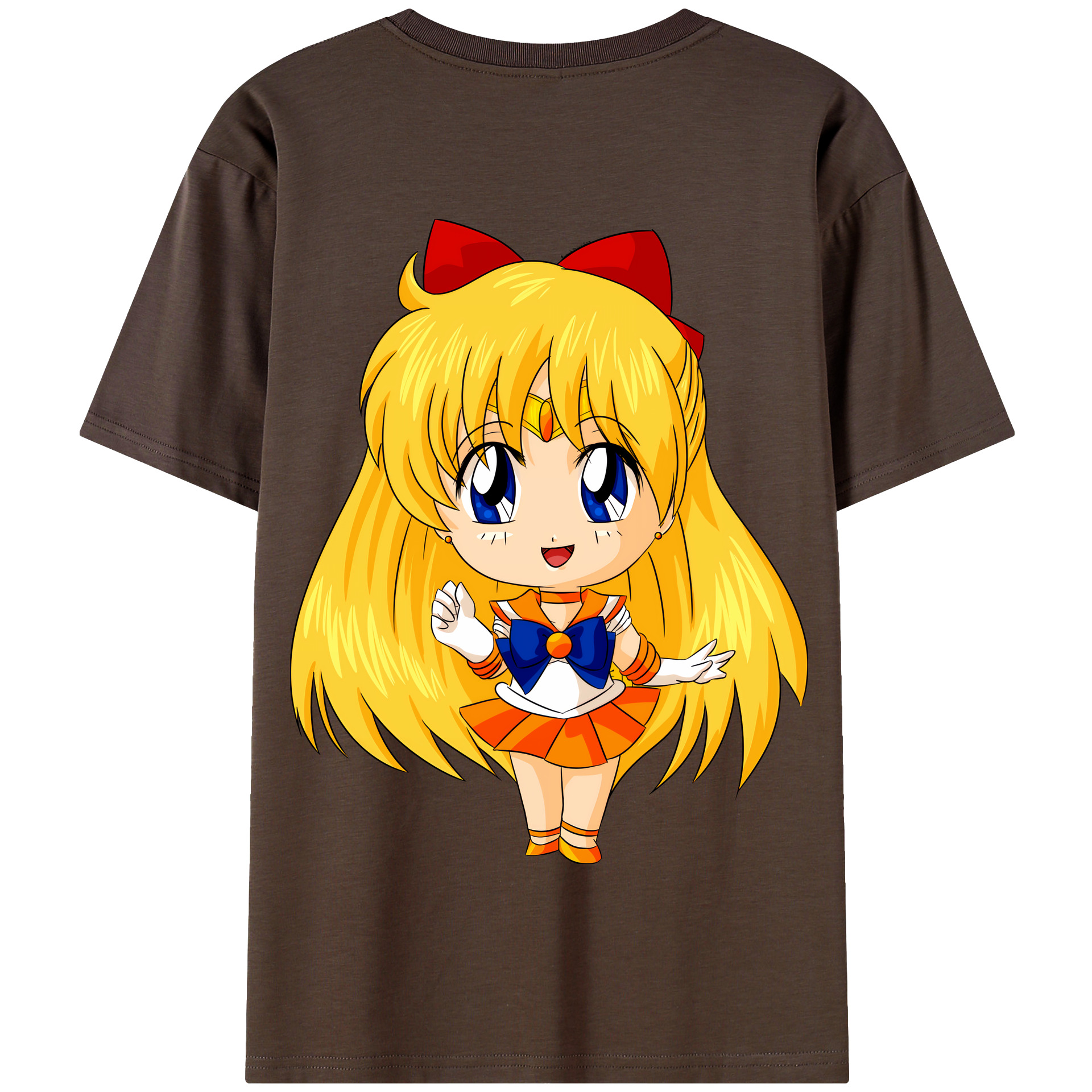 （画像用） 美少女戦士セーラームーン 愛野 美奈子 あいの みなこ Sailor Moon Aino Minako 綿100％半袖Tシャツ（背面プリント）