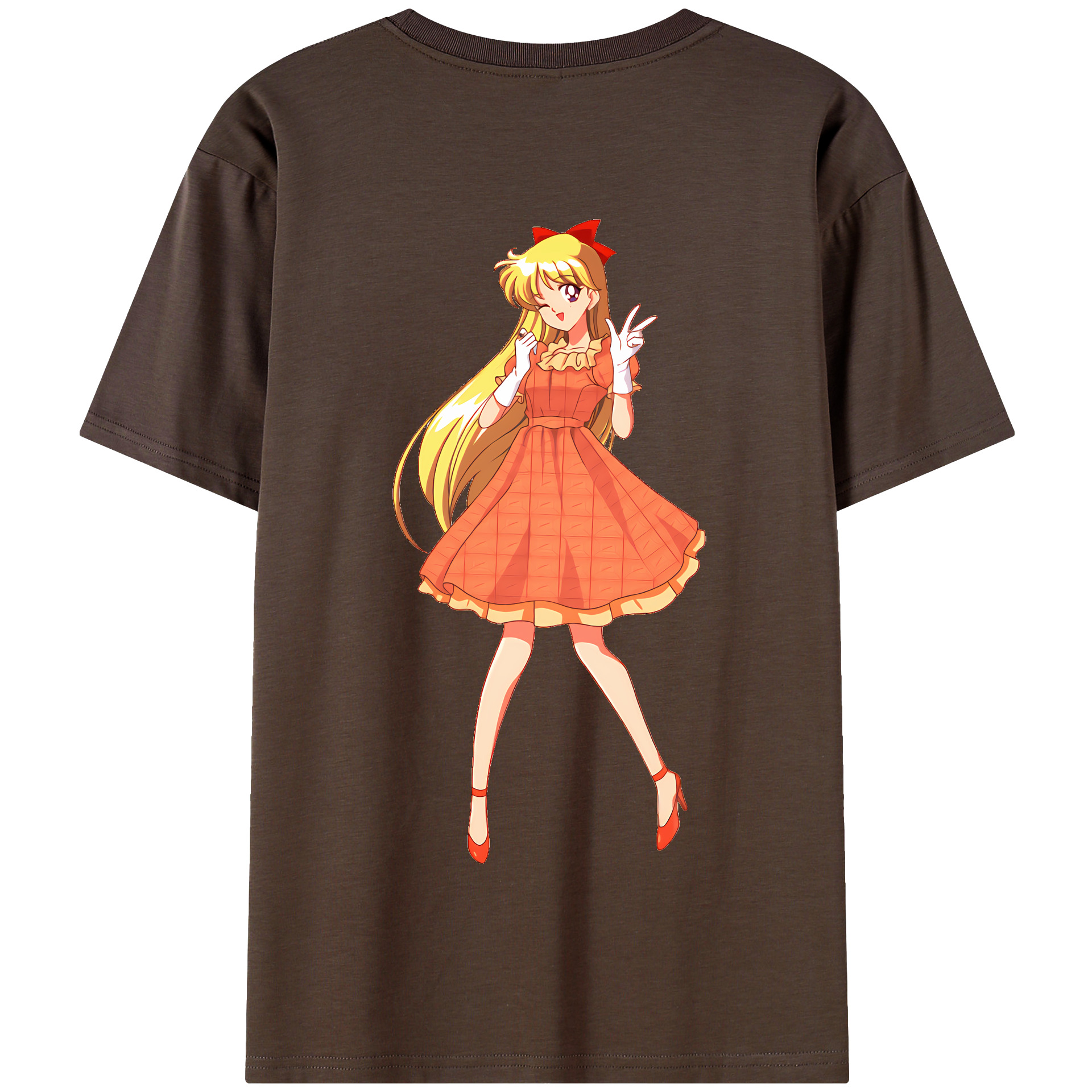 （画像用） 美少女戦士セーラームーン 愛野 美奈子 あいの みなこ Sailor Moon Aino Minako 綿100％半袖Tシャツ（背面プリント）