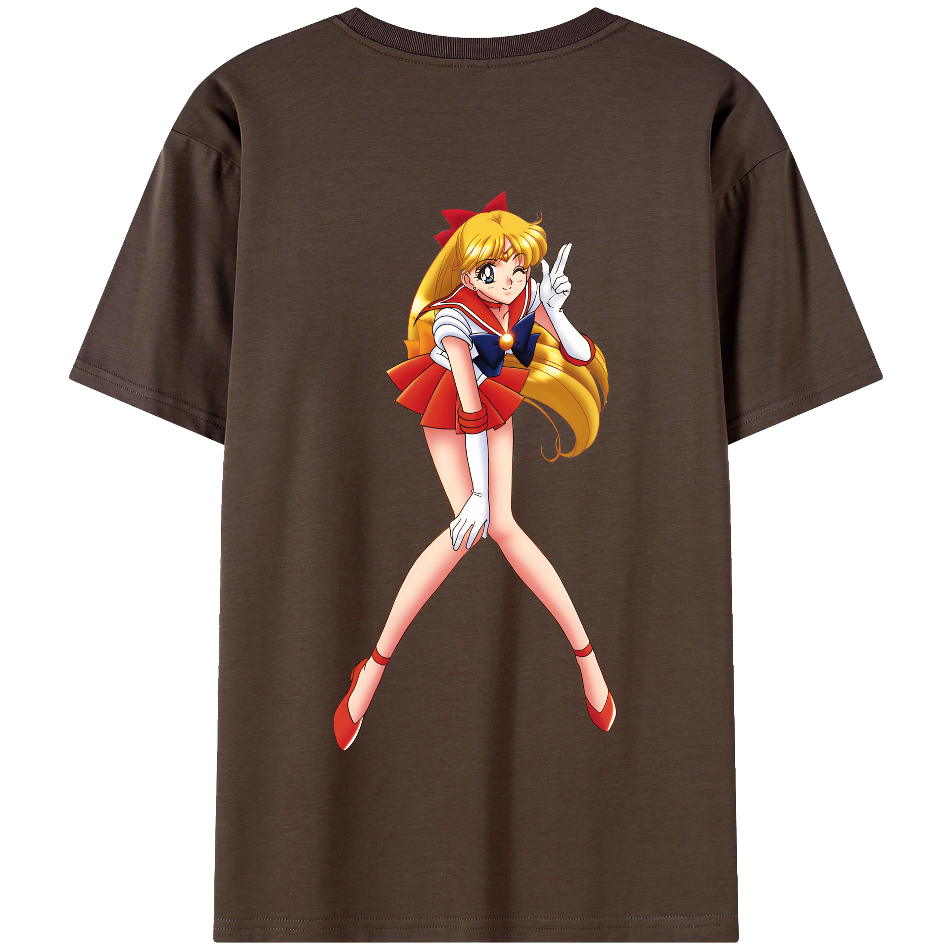 （画像用） 美少女戦士セーラームーン 愛野 美奈子 あいの みなこ Sailor Moon Aino Minako 綿100％半袖Tシャツ（背面プリント）