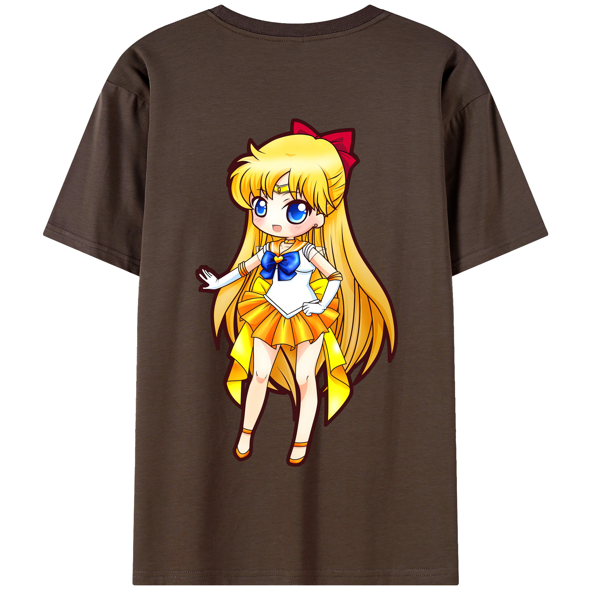 （画像用） 美少女戦士セーラームーン 愛野 美奈子 あいの みなこ Sailor Moon Aino Minako 綿100％半袖Tシャツ（背面プリント）