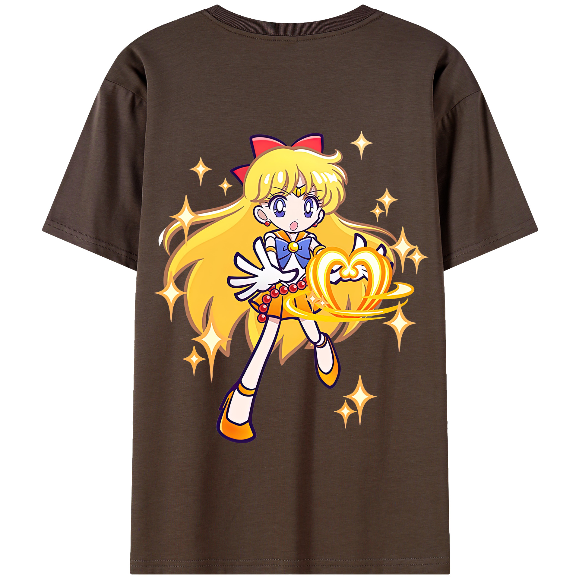 （画像用） 美少女戦士セーラームーン 愛野 美奈子 あいの みなこ Sailor Moon Aino Minako 綿100％半袖Tシャツ（背面プリント）