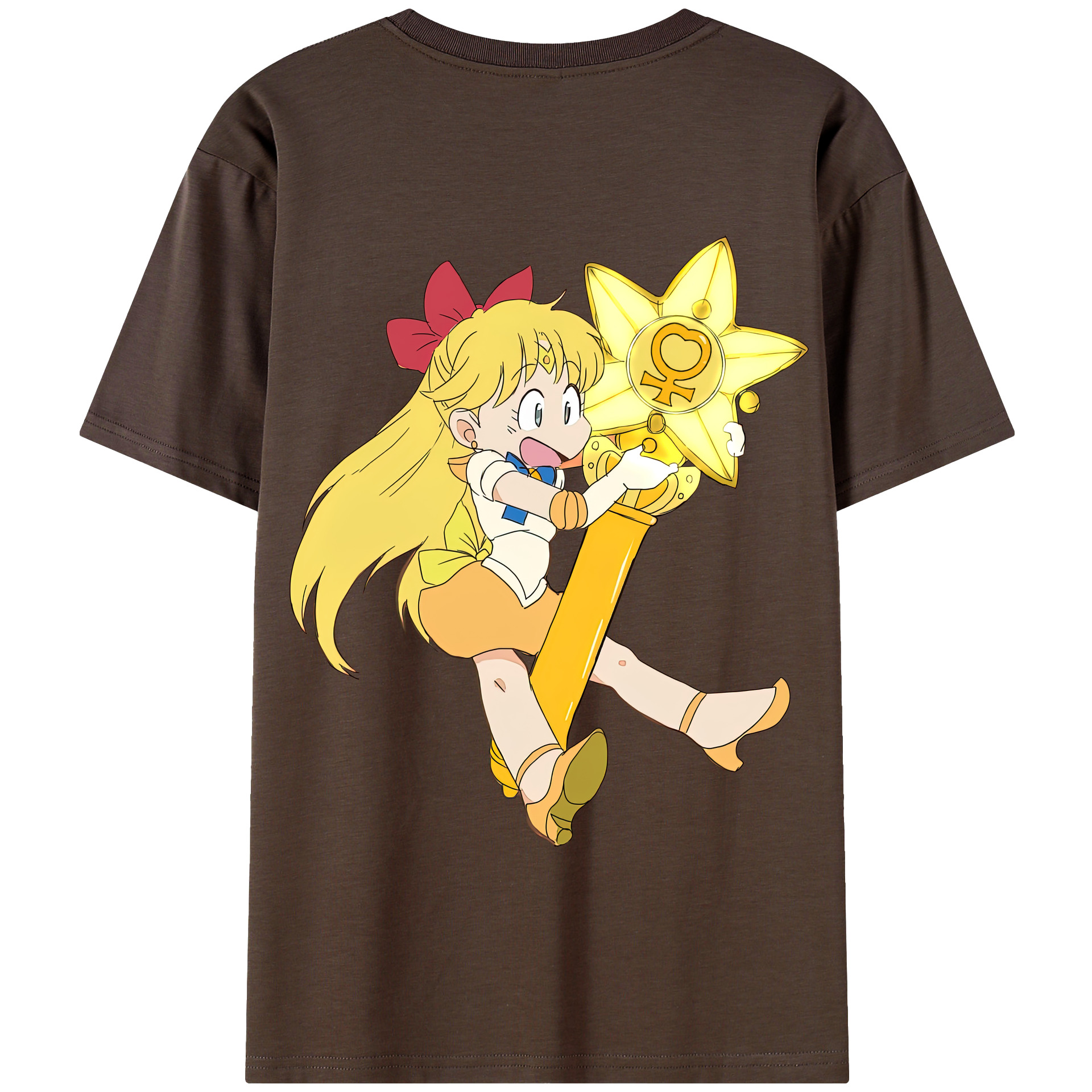 （画像用） 美少女戦士セーラームーン 愛野 美奈子 あいの みなこ Sailor Moon Aino Minako 綿100％半袖Tシャツ（背面プリント）