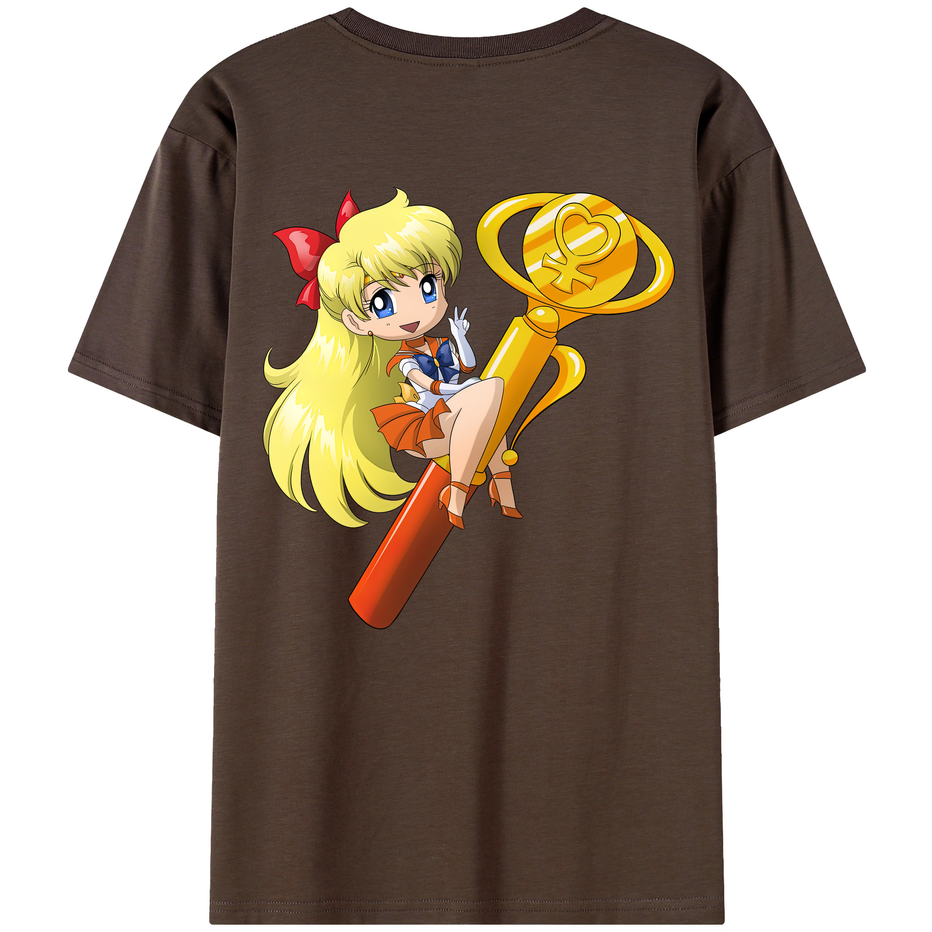 （画像用） 美少女戦士セーラームーン 愛野 美奈子 あいの みなこ Sailor Moon Aino Minako 綿100％半袖Tシャツ（背面プリント）