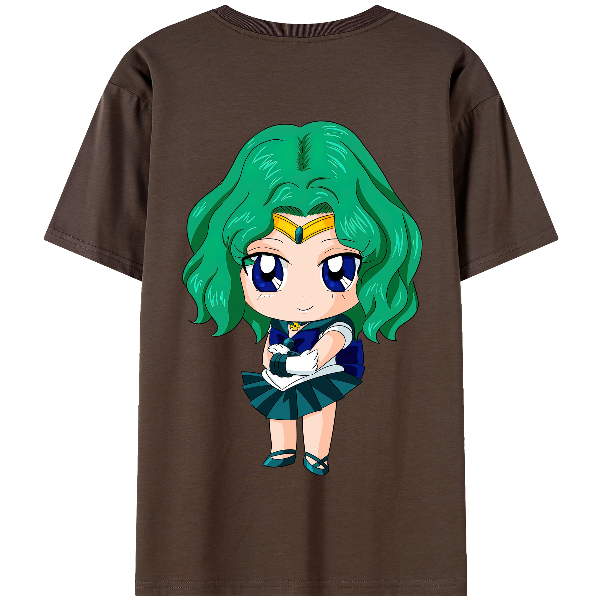 （画像用） 美少女戦士セーラームーン 海王 みちる（かいおう みちる） Sailor Moon Kaiou Michiru 綿100％半袖Tシャツ（背面プリント）
