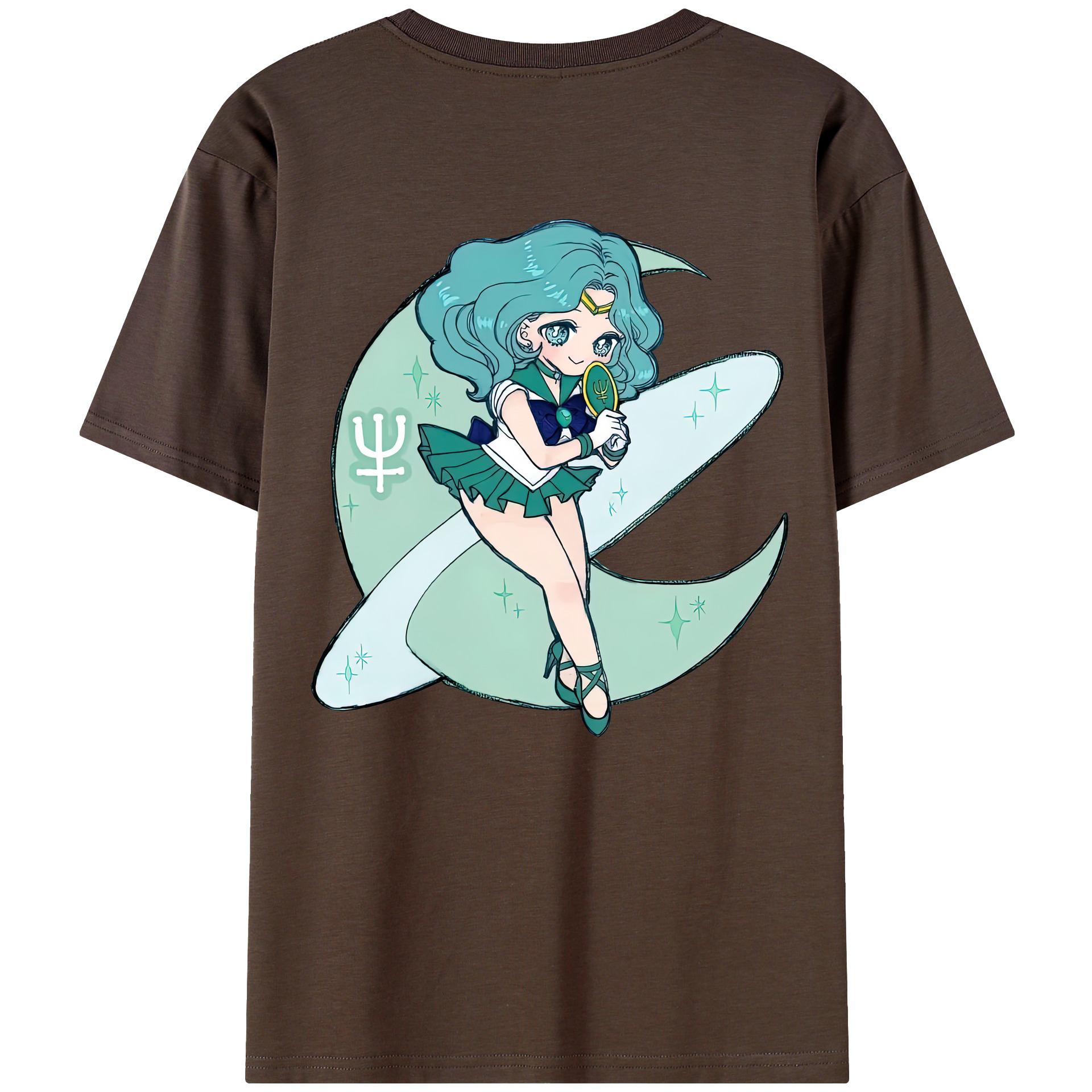 （画像用） 美少女戦士セーラームーン 海王 みちる（かいおう みちる） Sailor Moon Kaiou Michiru 綿100％半袖Tシャツ（背面プリント）