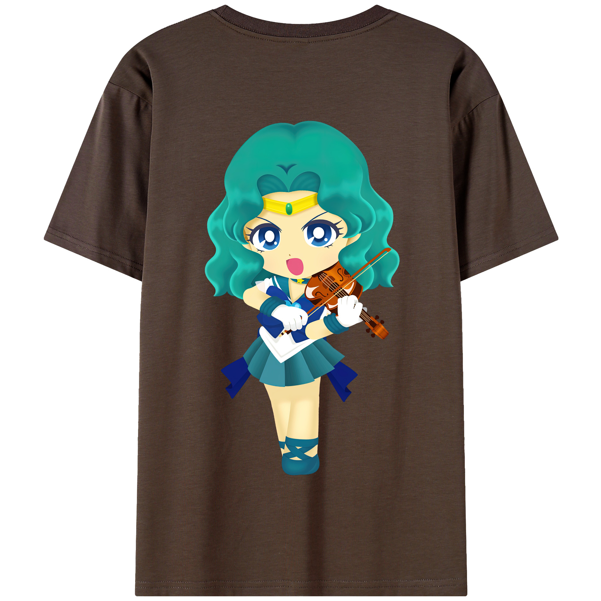 （画像用） 美少女戦士セーラームーン 海王 みちる（かいおう みちる） Sailor Moon Kaiou Michiru 綿100％半袖Tシャツ（背面プリント）