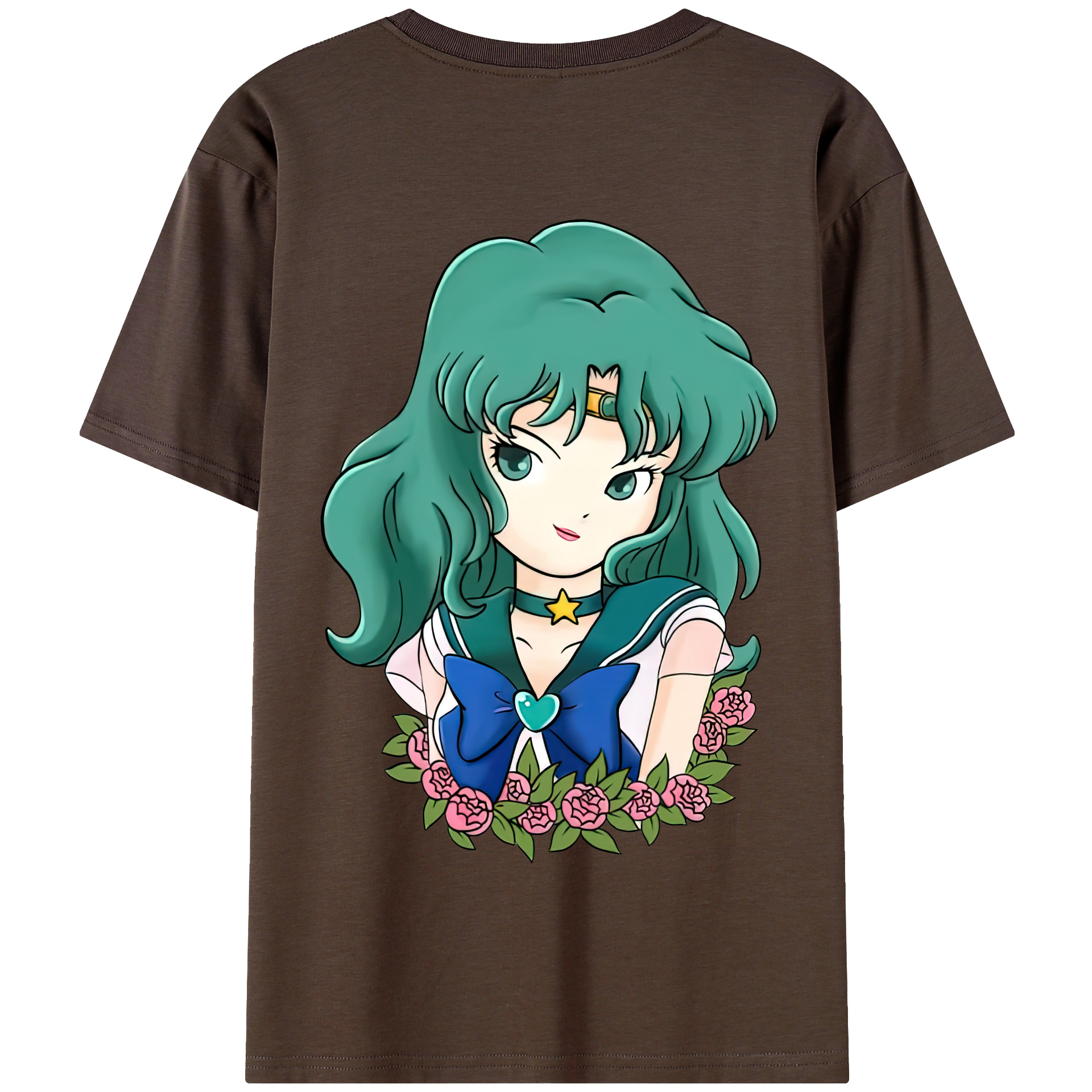 （画像用） 美少女戦士セーラームーン 海王 みちる（かいおう みちる） Sailor Moon Kaiou Michiru 綿100％半袖Tシャツ（背面プリント）