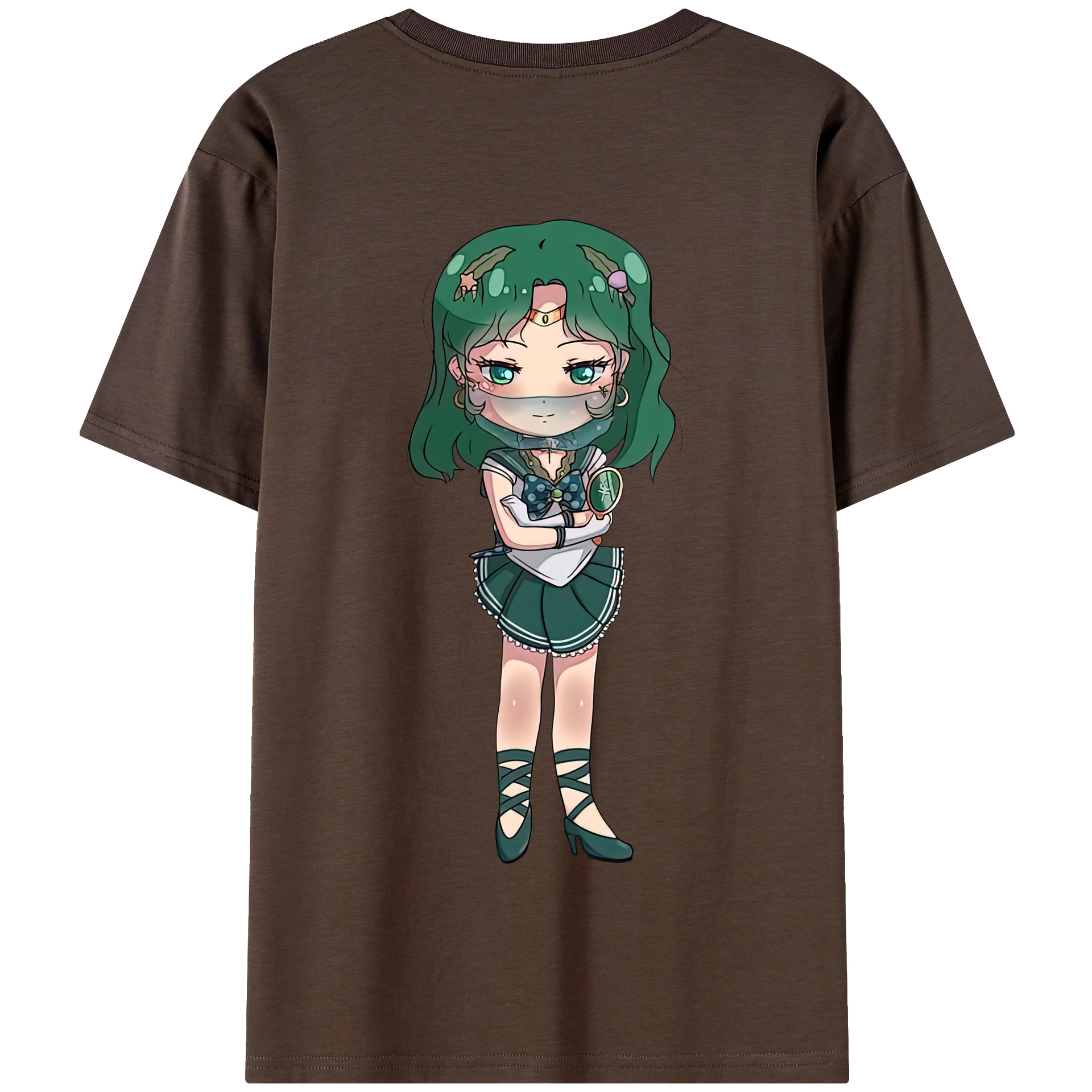 （画像用） 美少女戦士セーラームーン 海王 みちる（かいおう みちる） Sailor Moon Kaiou Michiru 綿100％半袖Tシャツ（背面プリント）