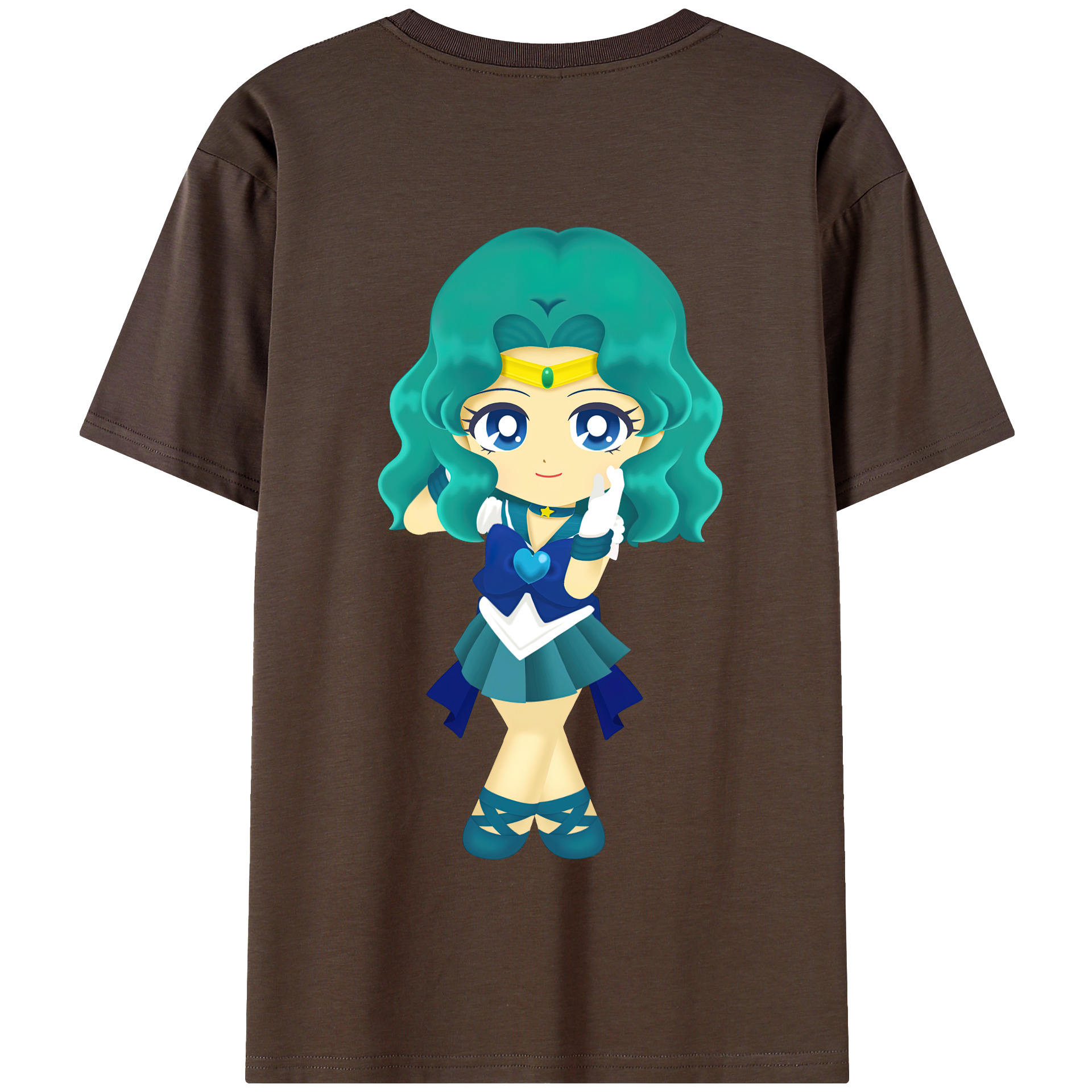 （画像用） 美少女戦士セーラームーン 海王 みちる（かいおう みちる） Sailor Moon Kaiou Michiru 綿100％半袖Tシャツ（背面プリント）