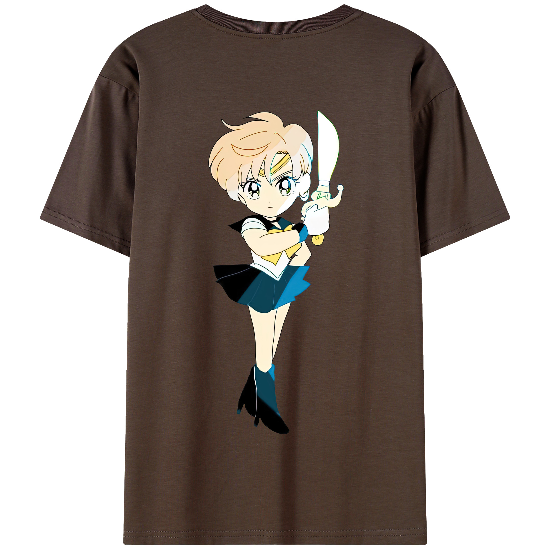 （画像用） 美少女戦士セーラームーン 天王はるか Sailor Moon Tenoh Haruka 綿100％半袖Tシャツ（背面プリント）