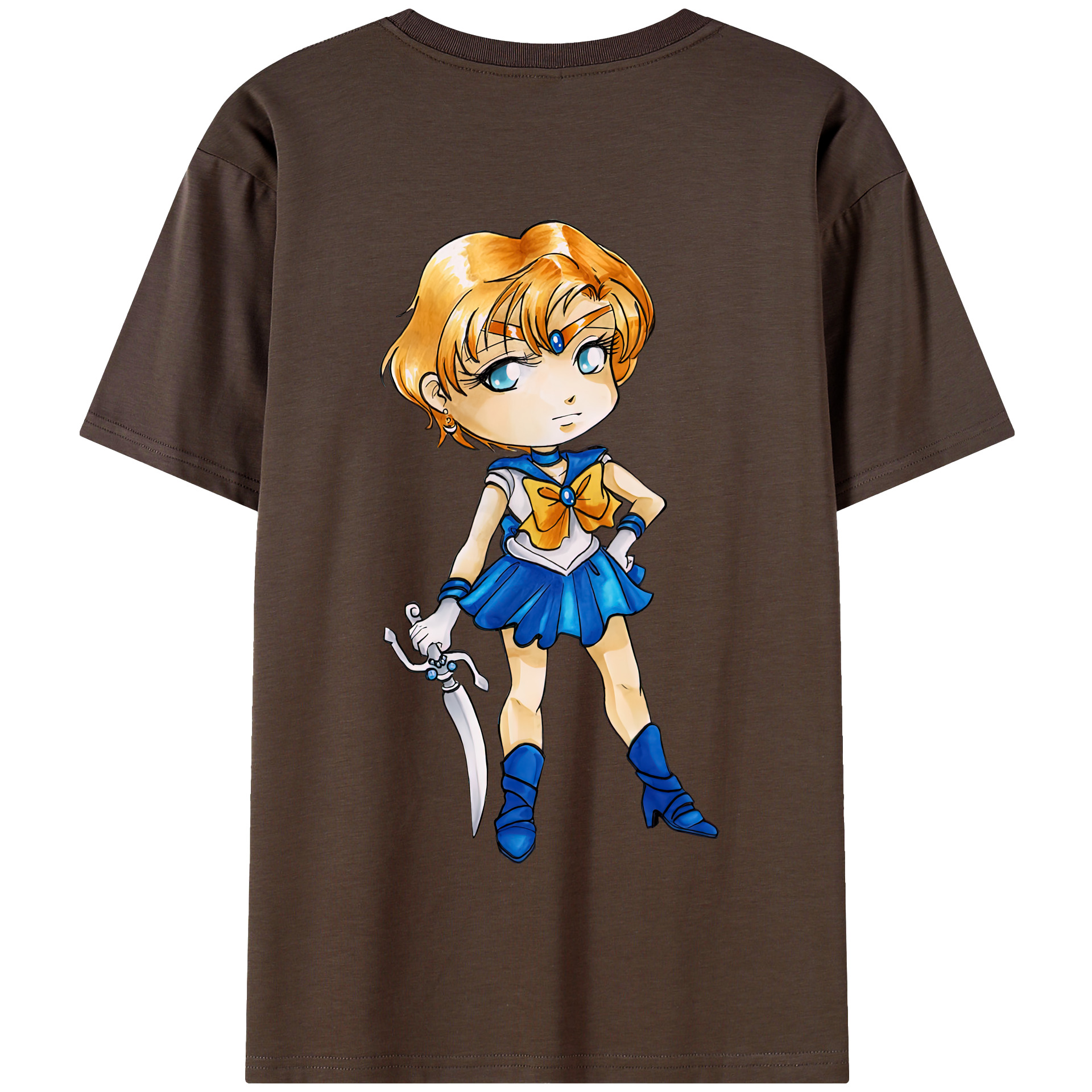 （画像用） 美少女戦士セーラームーン 天王はるか Sailor Moon Tenoh Haruka 綿100％半袖Tシャツ（背面プリント）