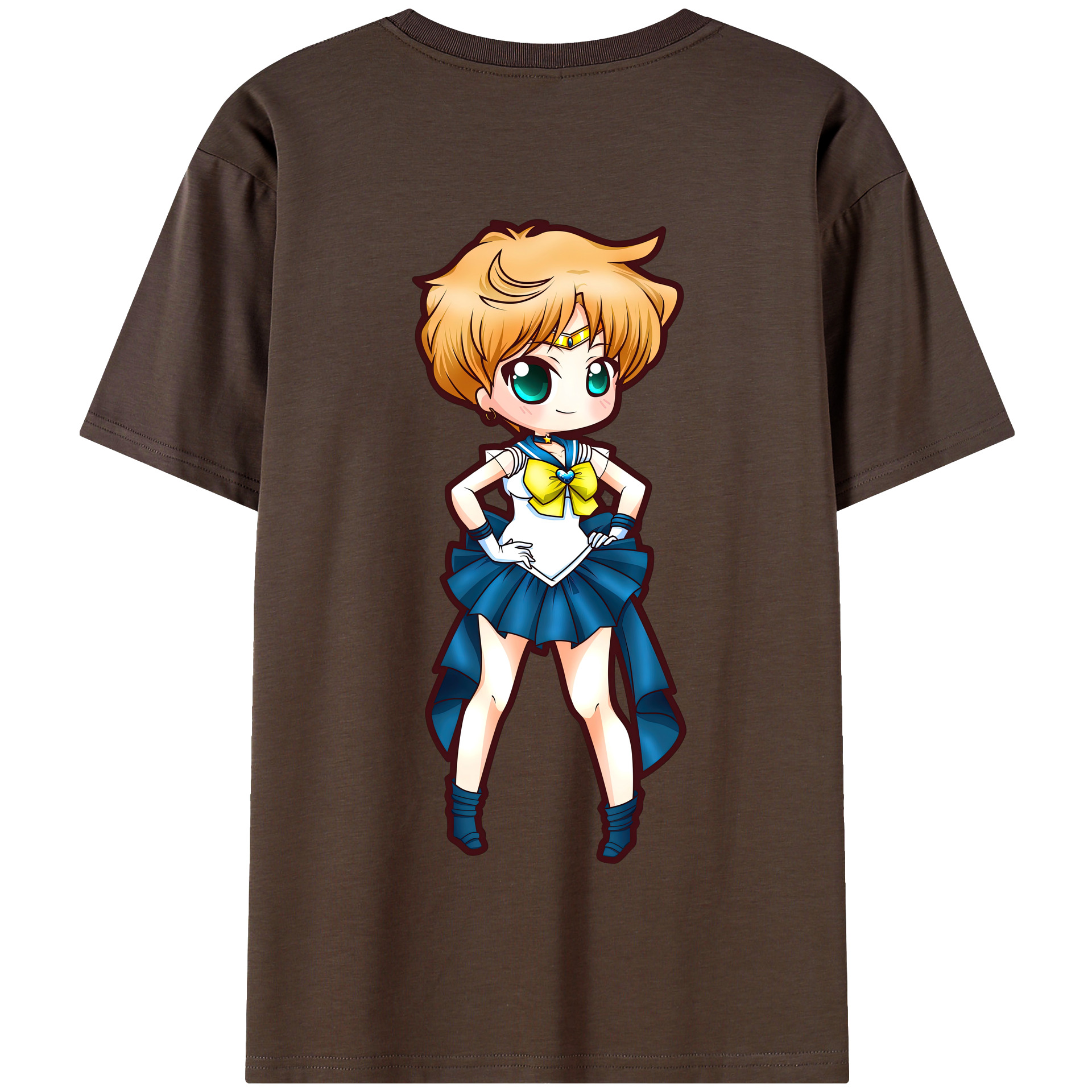 （画像用） 美少女戦士セーラームーン 天王はるか Sailor Moon Tenoh Haruka 綿100％半袖Tシャツ（背面プリント）