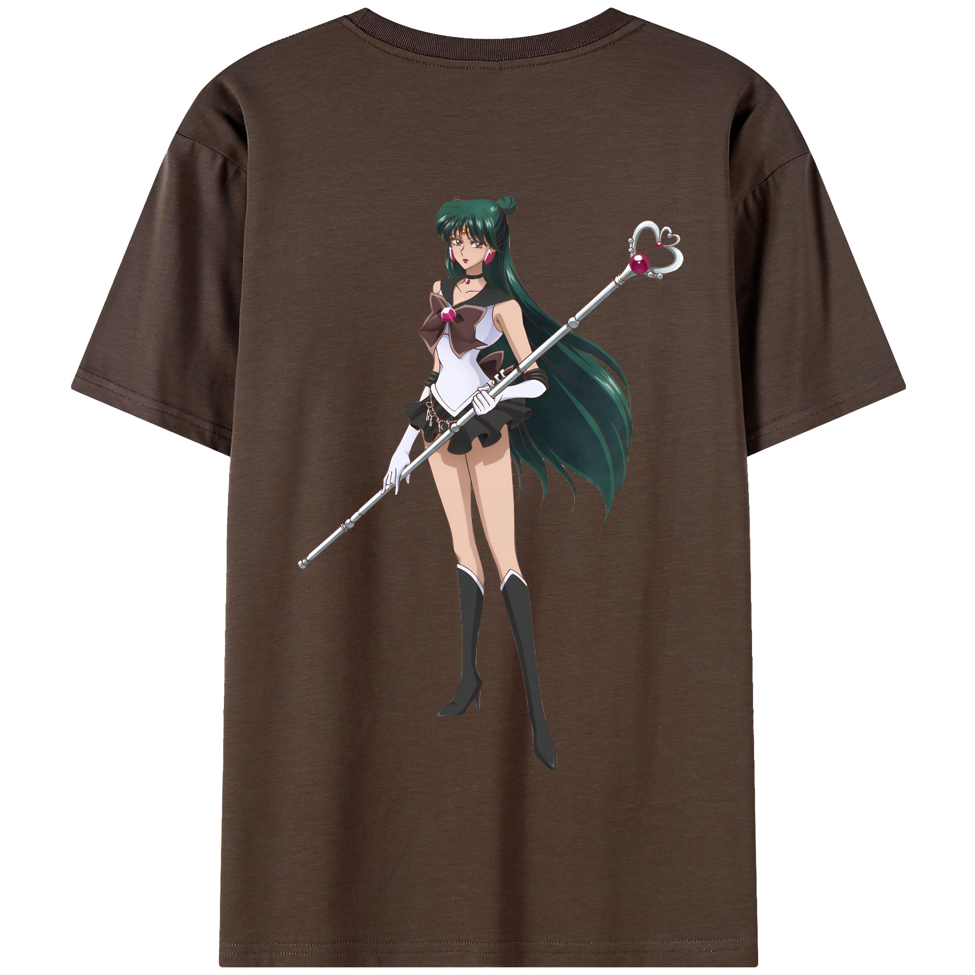 （画像用） 美少女戦士セーラームーン 冥王せつな Sailor Moon Meiou Setsuna 綿100％半袖Tシャツ（背面プリント）