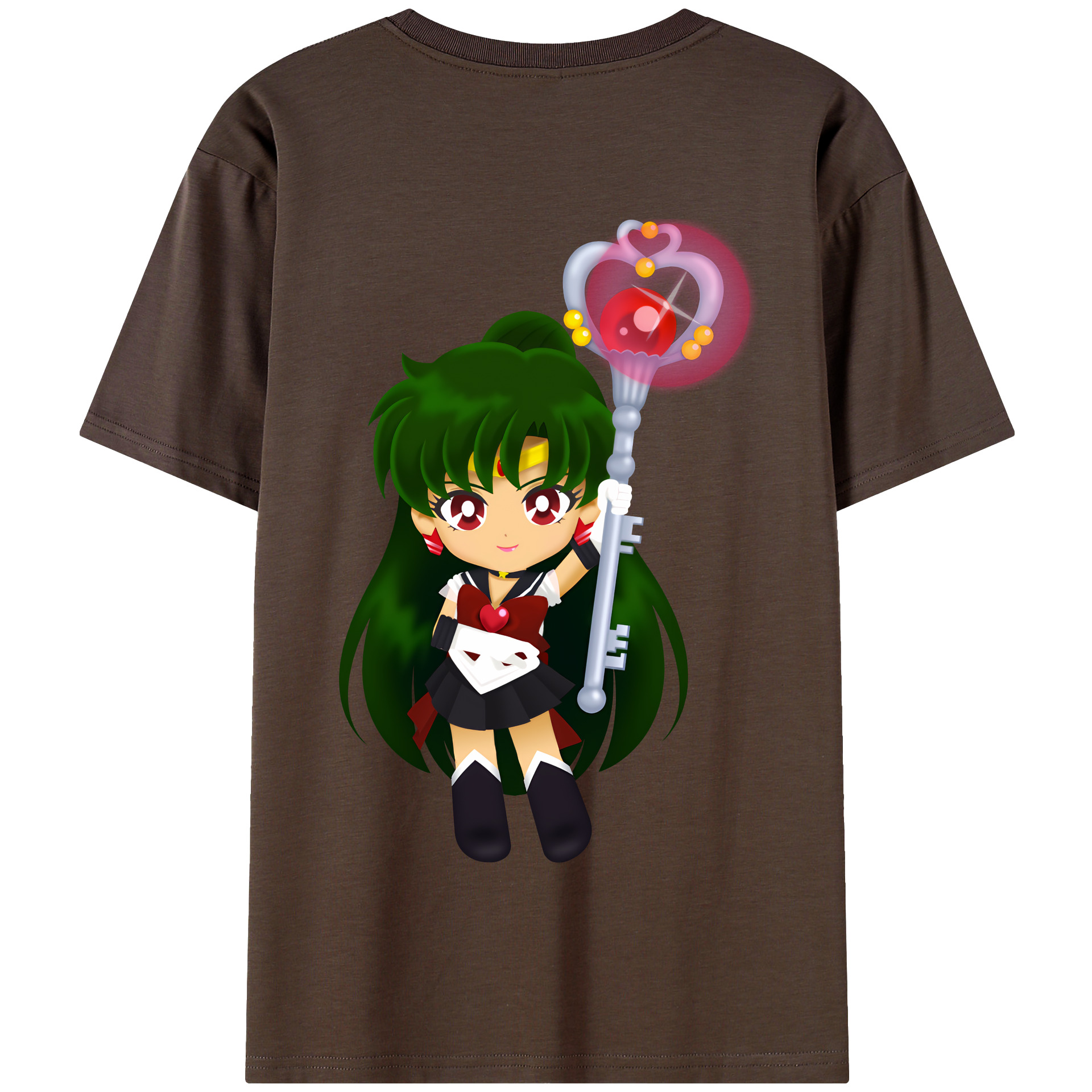 （画像用） 美少女戦士セーラームーン 冥王せつな Sailor Moon Meiou Setsuna 綿100％半袖Tシャツ（背面プリント）
