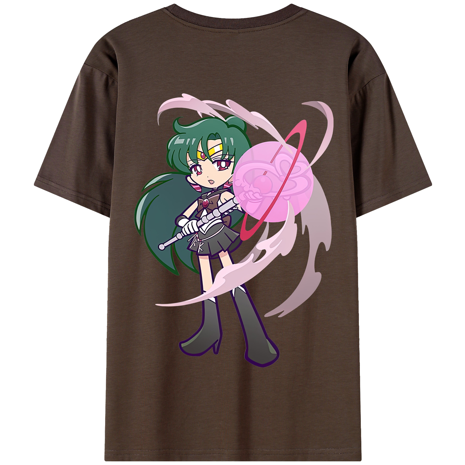（画像用） 美少女戦士セーラームーン 冥王せつな Sailor Moon Meiou Setsuna 綿100％半袖Tシャツ（背面プリント）