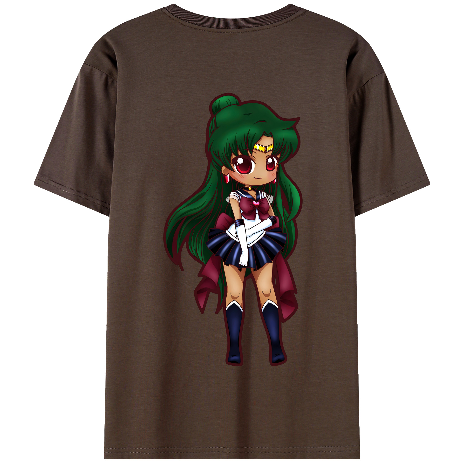 （画像用） 美少女戦士セーラームーン 冥王せつな Sailor Moon Meiou Setsuna 綿100％半袖Tシャツ（背面プリント）