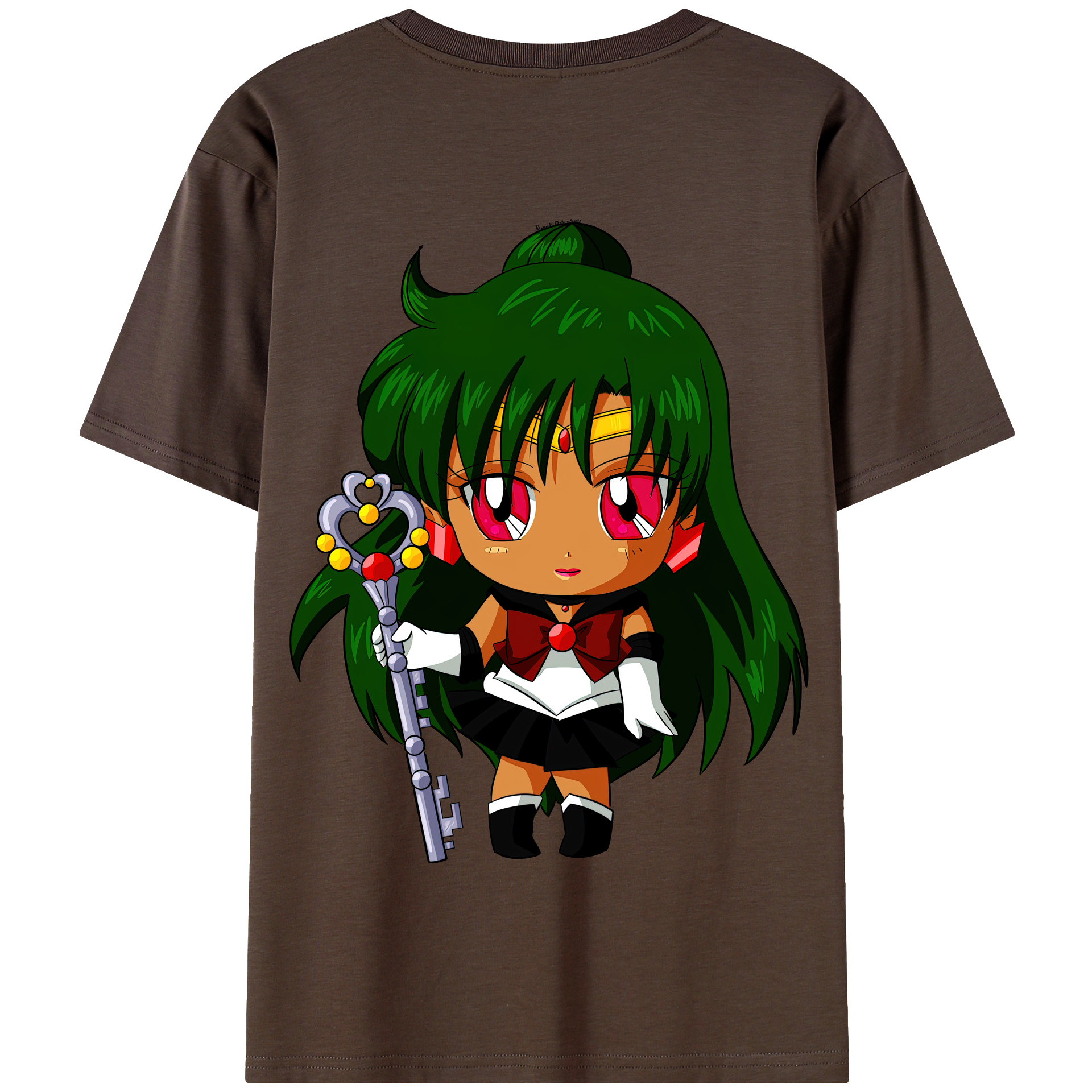 （画像用） 美少女戦士セーラームーン 冥王せつな Sailor Moon Meiou Setsuna 綿100％半袖Tシャツ（背面プリント）
