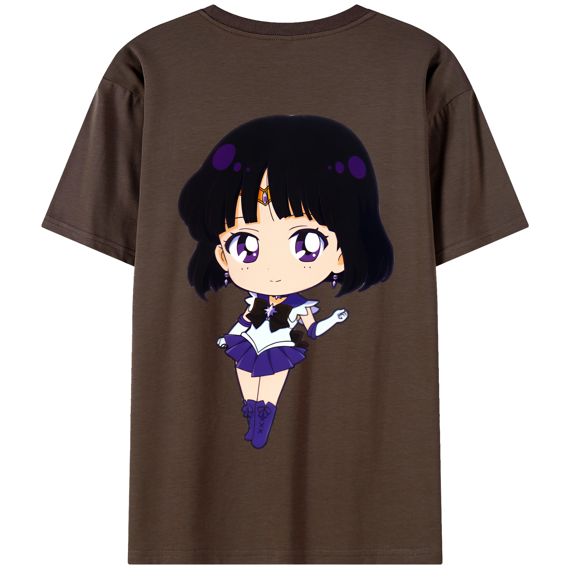 （画像用） 美少女戦士セーラームーン 土萠ほたる Sailor Moon Tomoe Hotaru （セーラーサターン；Sailor Saturn） 綿100％半袖Tシャツ（背面プリント）