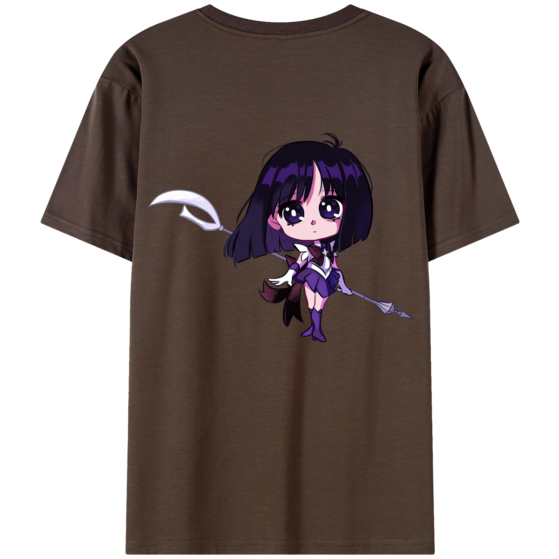 （画像用） 美少女戦士セーラームーン 土萠ほたる Sailor Moon Tomoe Hotaru （セーラーサターン；Sailor Saturn） 綿100％半袖Tシャツ（背面プリント）