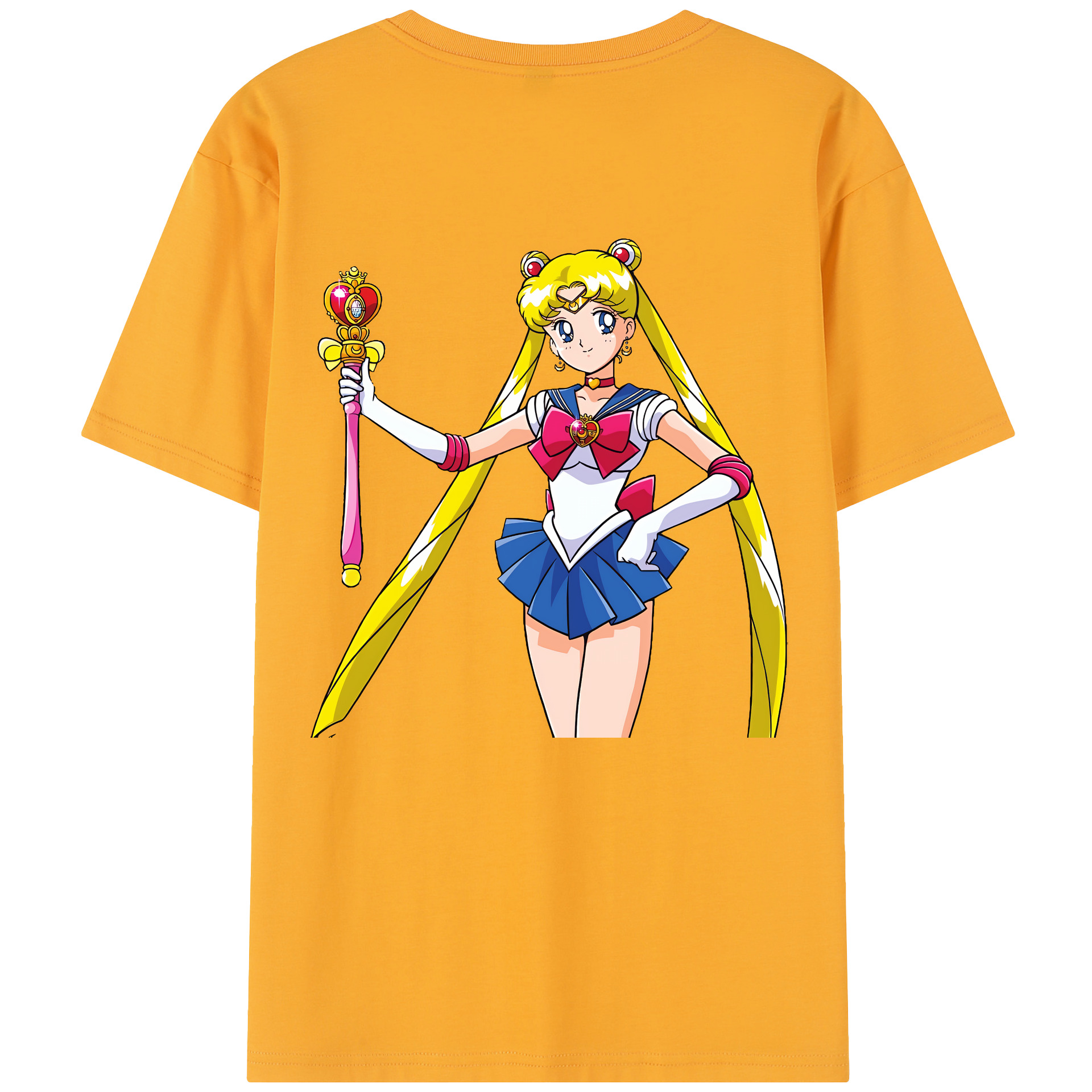 （画像用） 美少女戦士セーラームーン 月野 うさぎ つきの うさぎ Sailor Moon Tsukino Usagi 綿100％半袖Tシャツ（背面プリント）