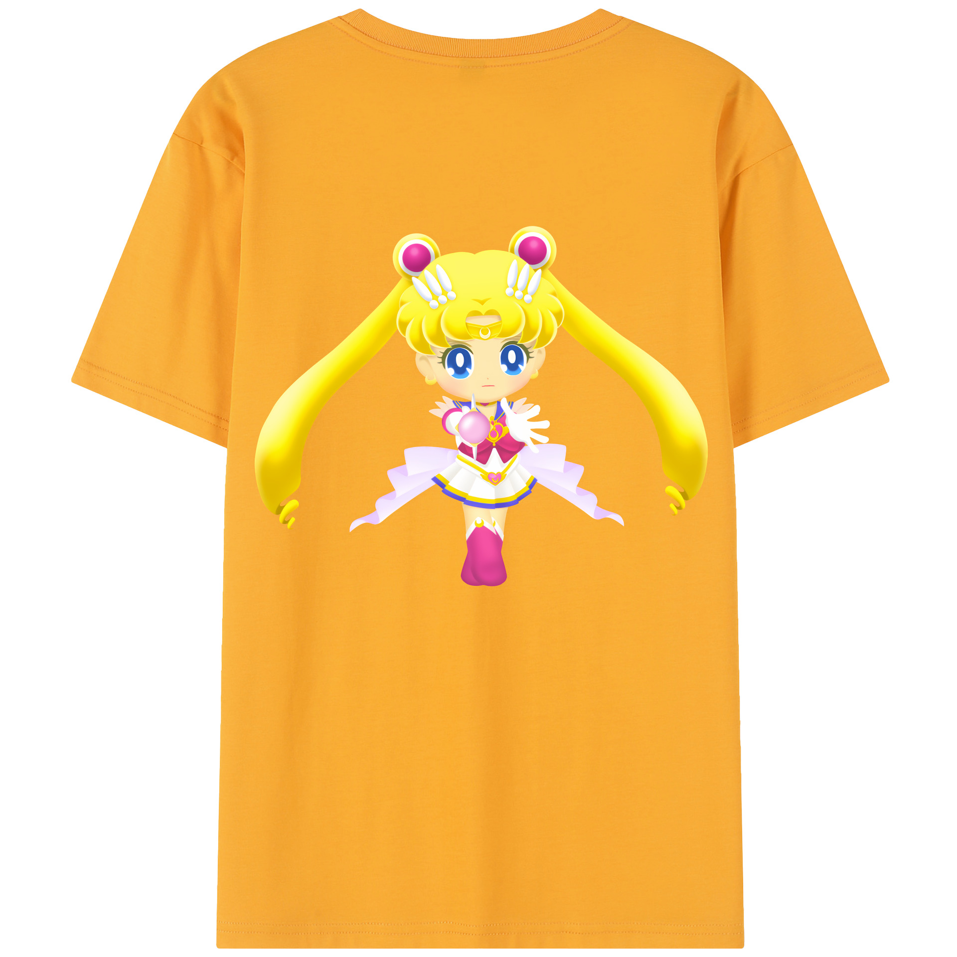 （画像用） 美少女戦士セーラームーン 月野 うさぎ つきの うさぎ Sailor Moon Tsukino Usagi 綿100％半袖Tシャツ（背面プリント）
