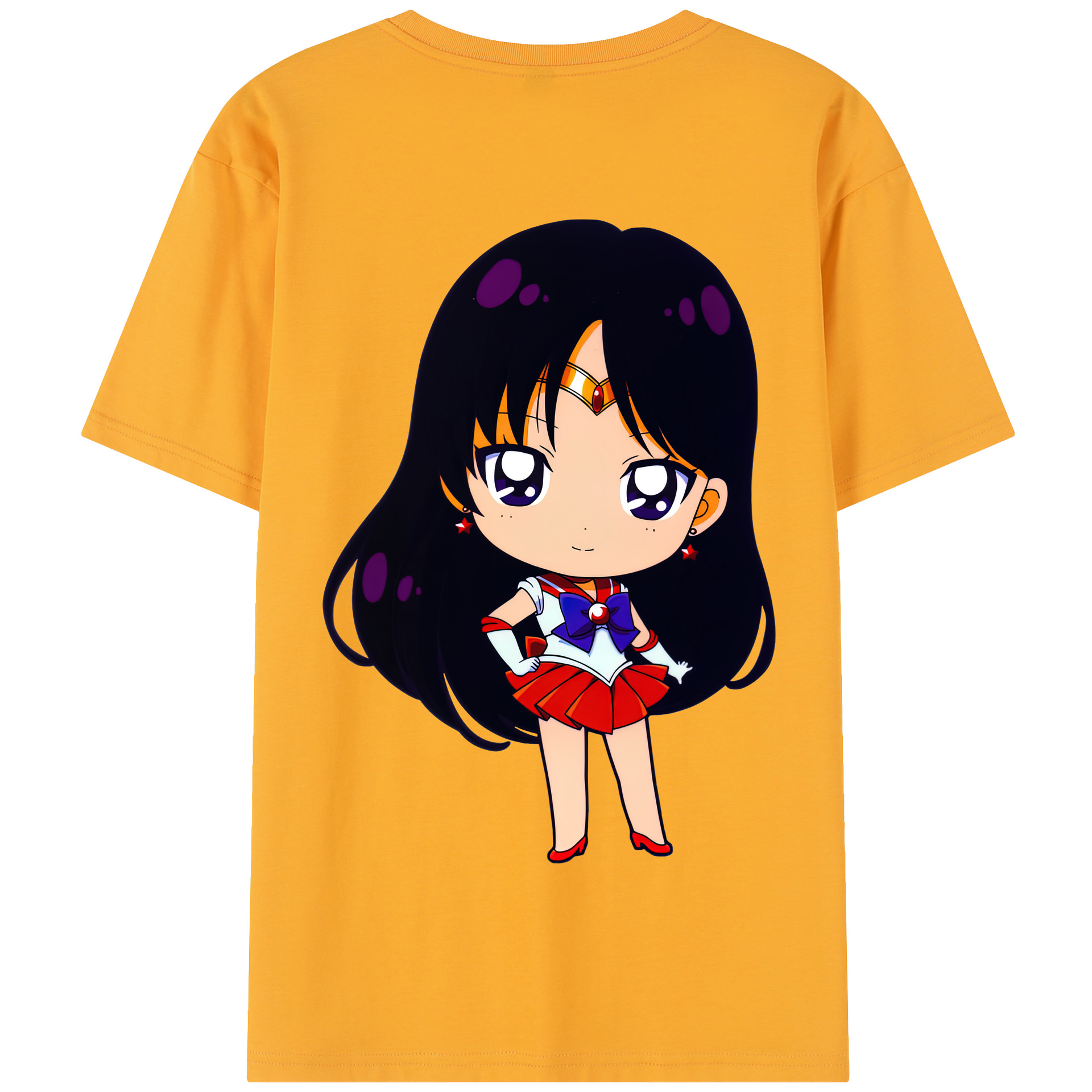 （画像用） 美少女戦士セーラームーン 火野レイ ひの レイ Sailor Moon Hino Rei （セーラーマーズ,Sailor Mars） 綿100％半袖Tシャツ（背面プリント）