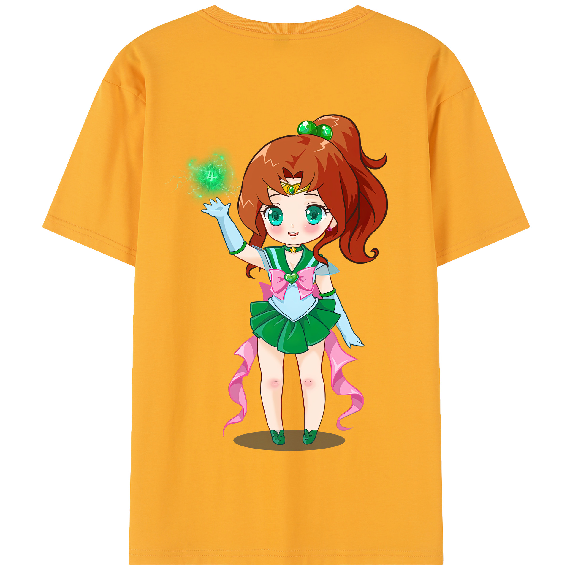 （画像用） 美少女戦士セーラームーン 木野 まこと きの まこと Sailor Moon Kino Makoto （セーラージュピター；Sailor Jupiter） 綿100％半袖Tシャツ（背面プリント）