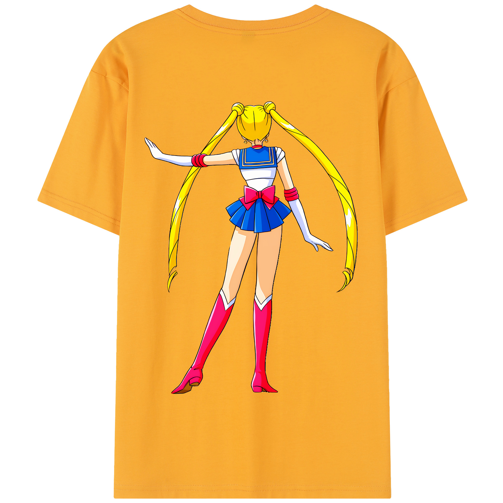 （画像用） 美少女戦士セーラームーン 月野 うさぎ つきの うさぎ Sailor Moon Tsukino Usagi 綿100％半袖Tシャツ（背面プリント）