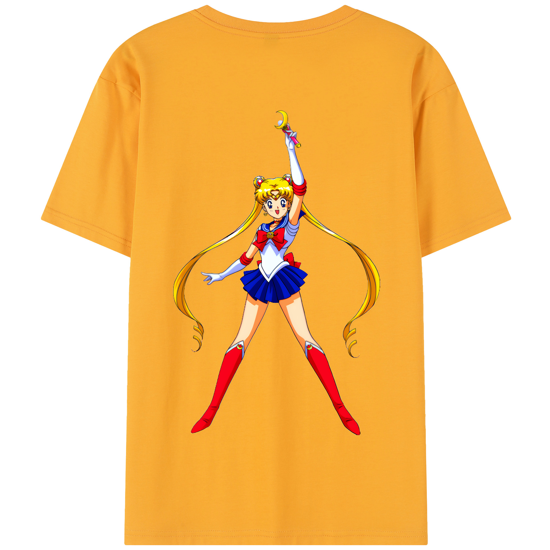 （画像用） 美少女戦士セーラームーン 月野 うさぎ つきの うさぎ Sailor Moon Tsukino Usagi 綿100％半袖Tシャツ（背面プリント）