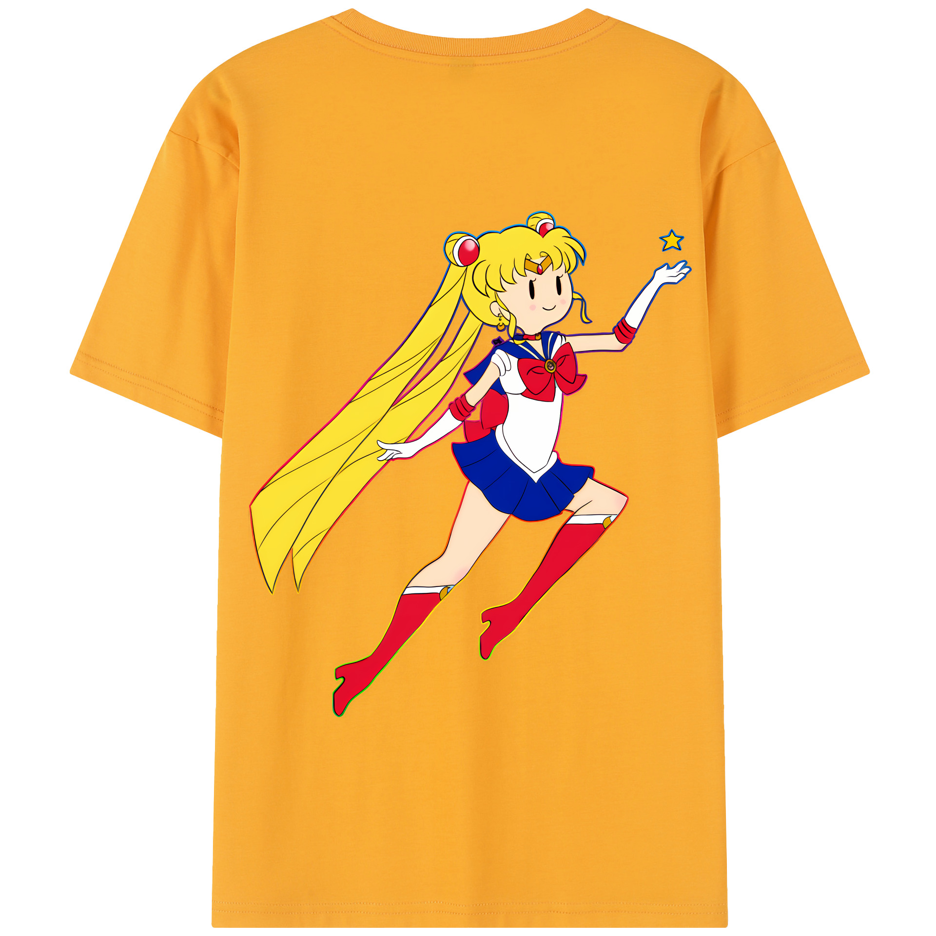 （画像用） 美少女戦士セーラームーン 月野 うさぎ つきの うさぎ Sailor Moon Tsukino Usagi 綿100％半袖Tシャツ（背面プリント）