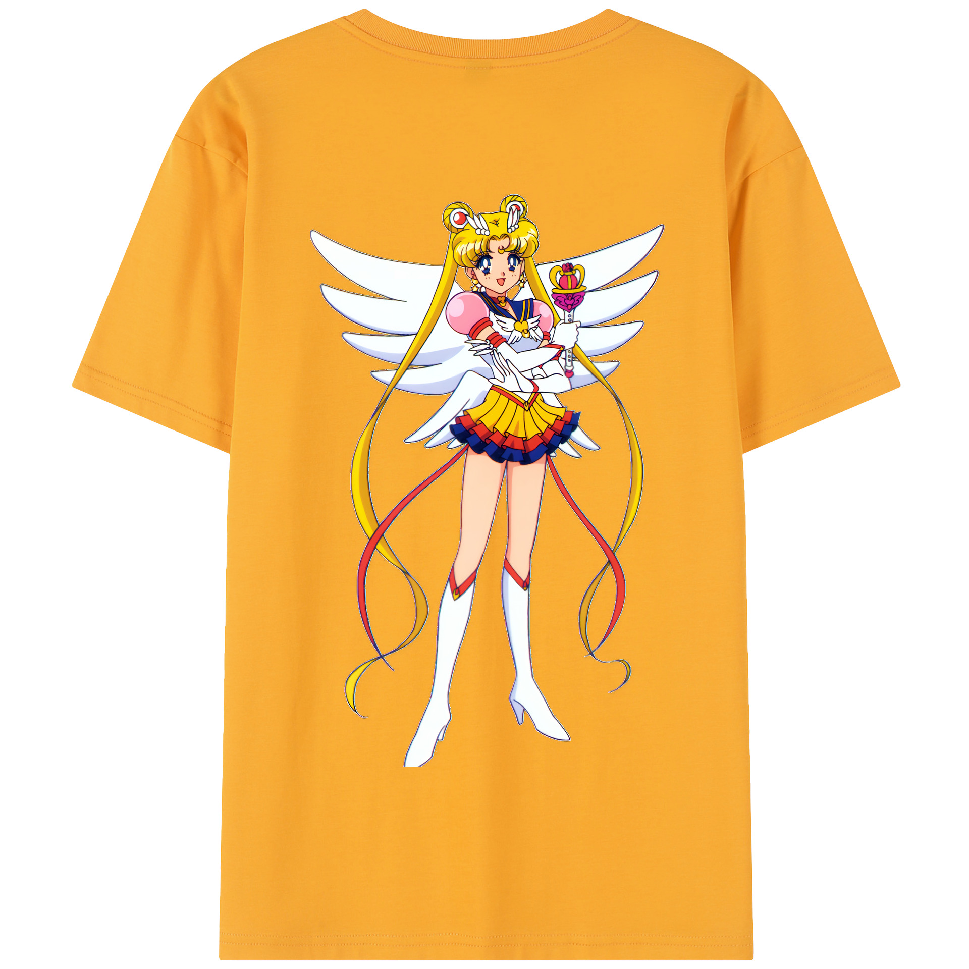 （画像用） 美少女戦士セーラームーン 月野 うさぎ つきの うさぎ Sailor Moon Tsukino Usagi 綿100％半袖Tシャツ（背面プリント）