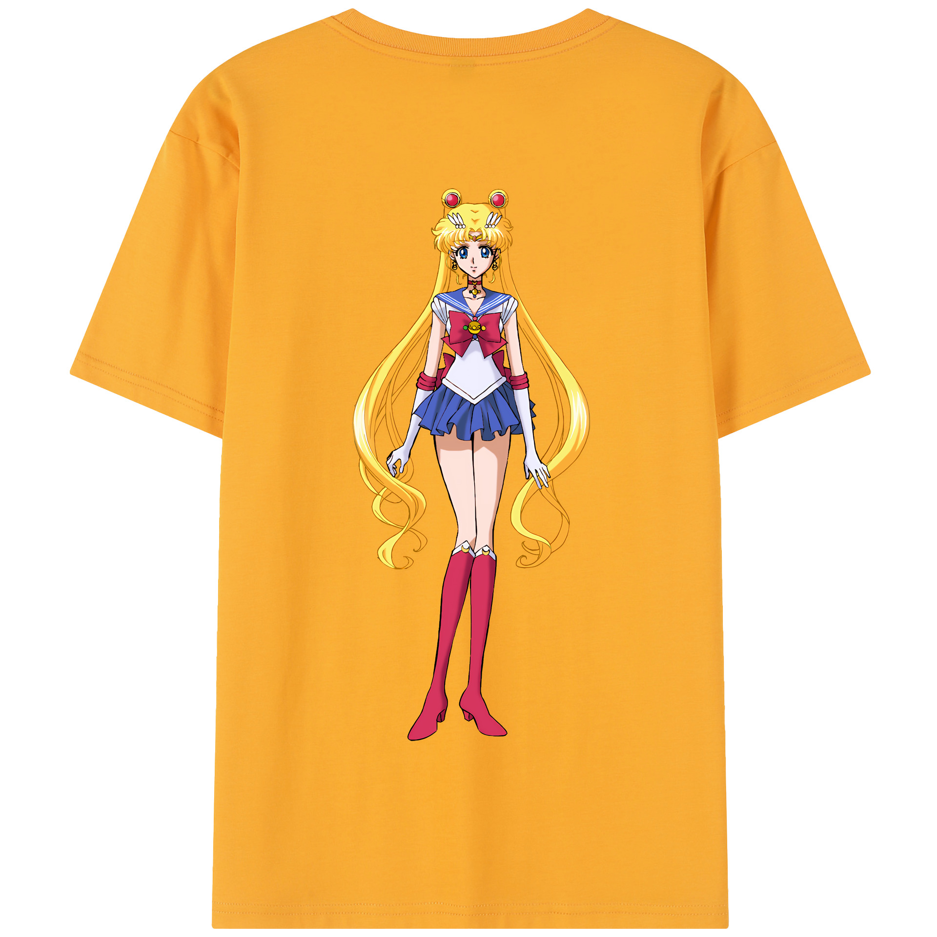 （画像用） 美少女戦士セーラームーン 月野 うさぎ つきの うさぎ Sailor Moon Tsukino Usagi 綿100％半袖Tシャツ（背面プリント）