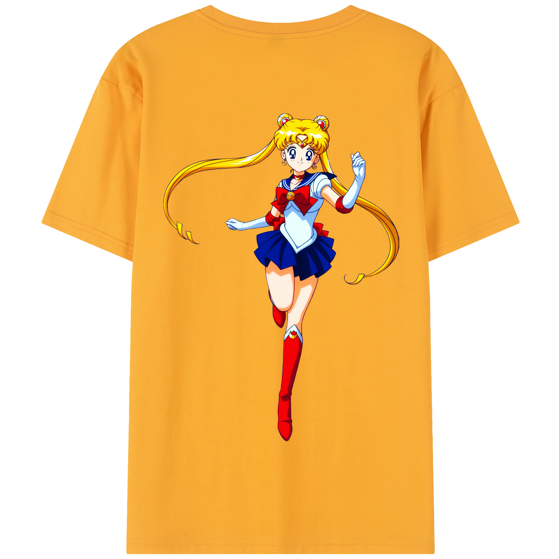 （画像用） 美少女戦士セーラームーン 月野 うさぎ つきの うさぎ Sailor Moon Tsukino Usagi 綿100％半袖Tシャツ（背面プリント）