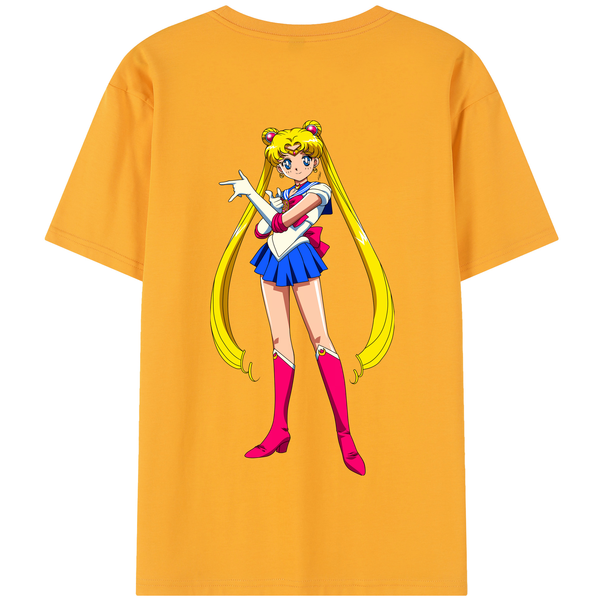 （画像用） 美少女戦士セーラームーン 月野 うさぎ つきの うさぎ Sailor Moon Tsukino Usagi 綿100％半袖Tシャツ（背面プリント）