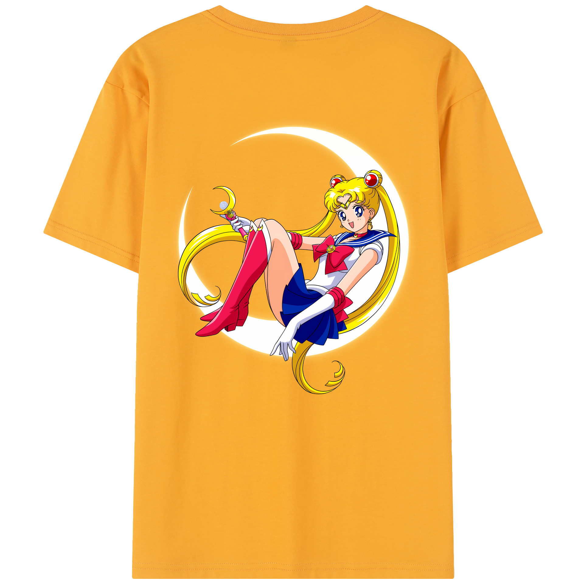 （画像用） 美少女戦士セーラームーン 月野 うさぎ つきの うさぎ Sailor Moon Tsukino Usagi 綿100％半袖Tシャツ（背面プリント）